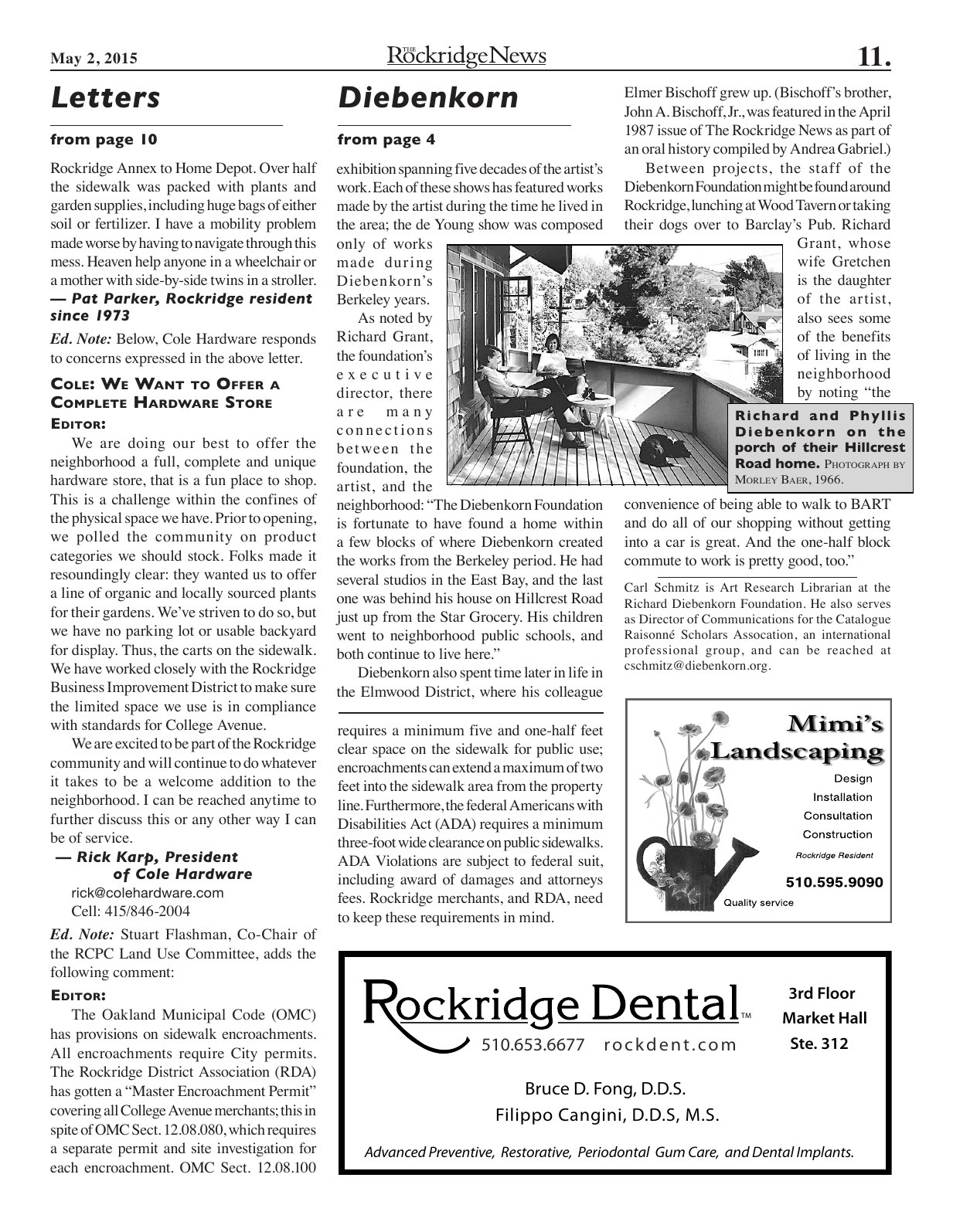Click to zoom in The Rockridge News, May 2015, page 11