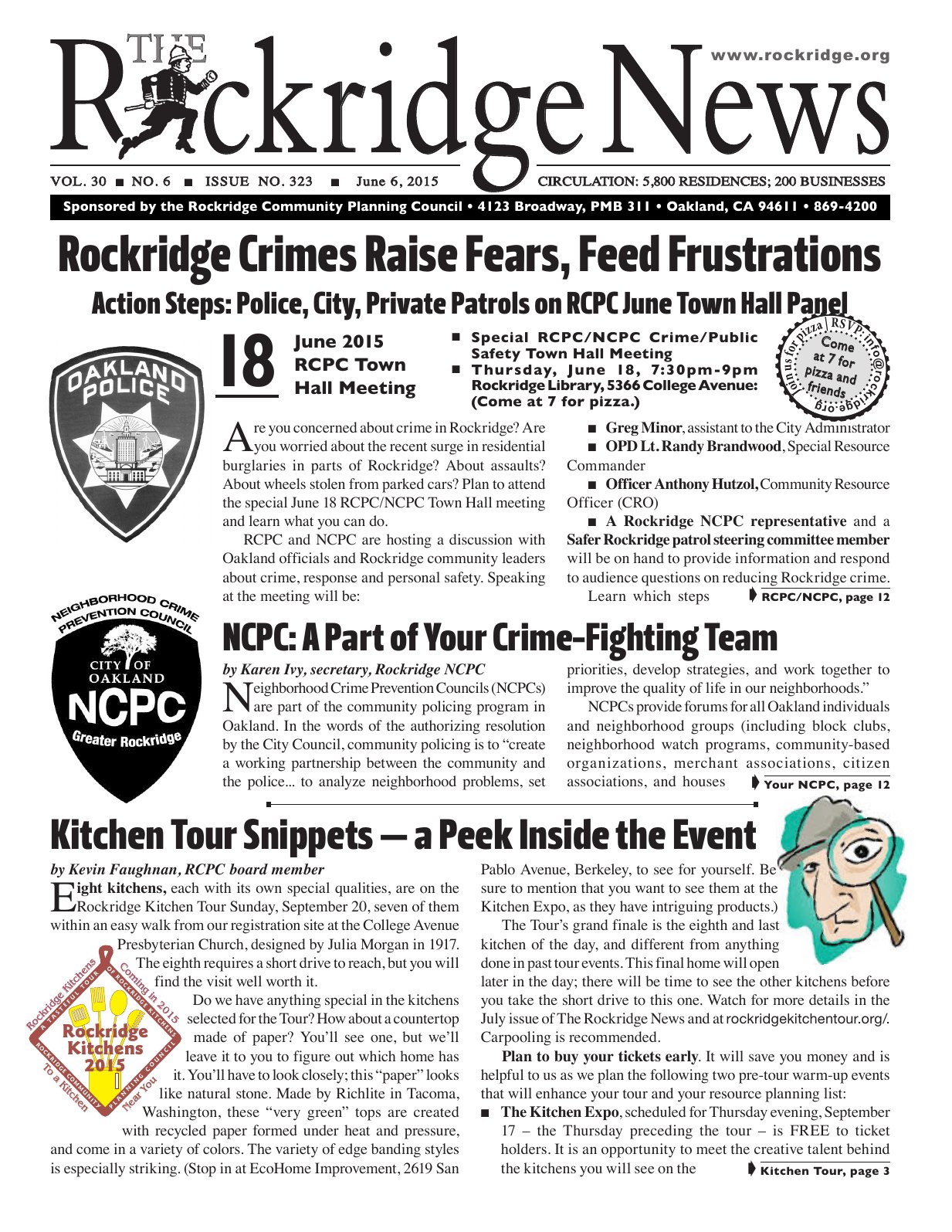 Click to zoom in The Rockridge News, June 2015, page 1