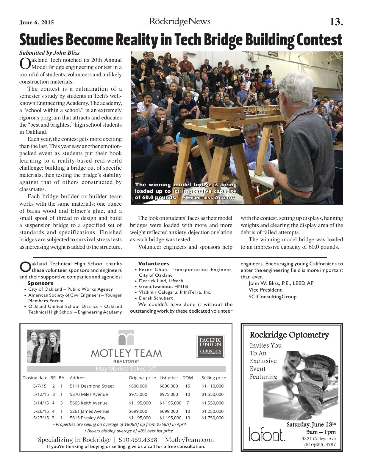 Click to zoom in The Rockridge News, June 2015, page 13