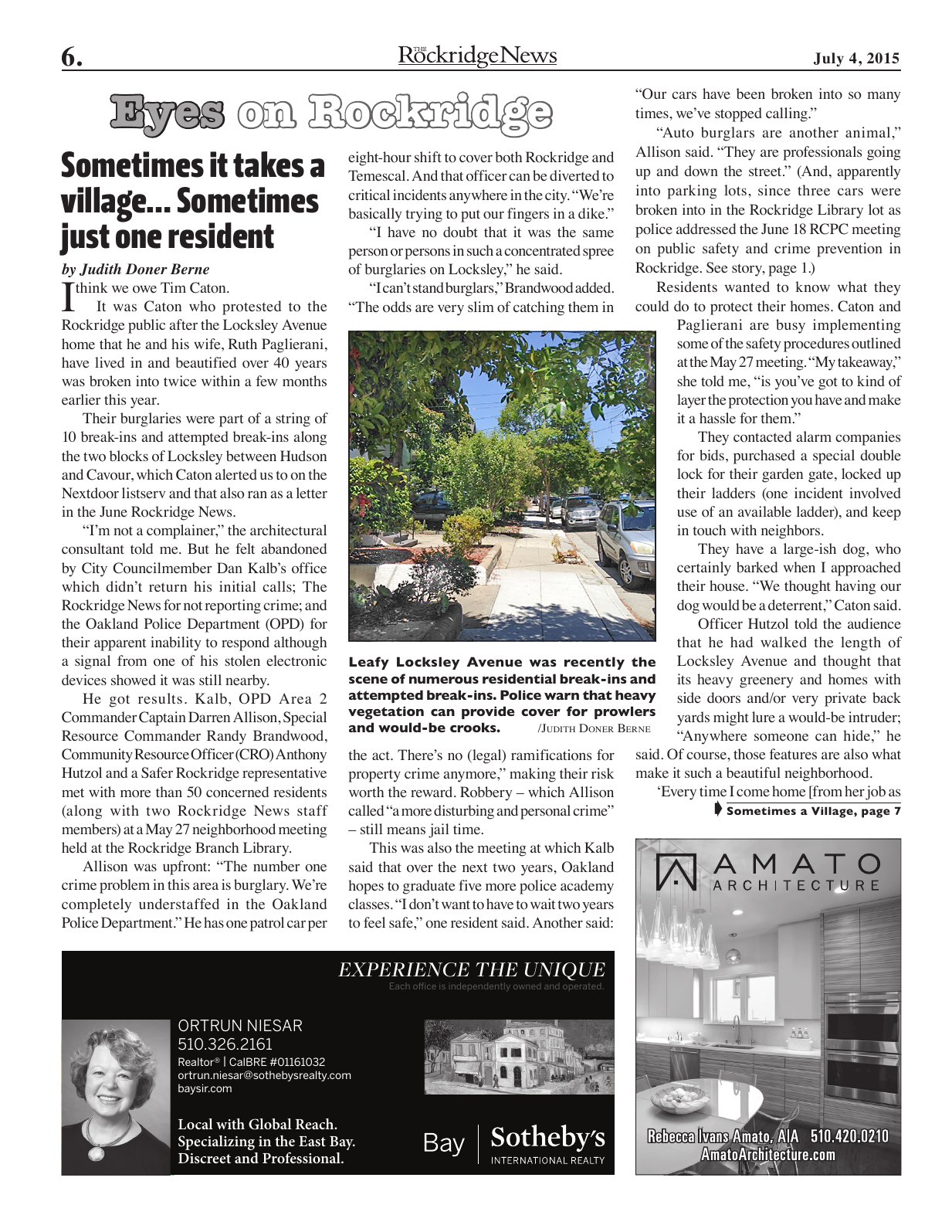 The Rockridge News, July 2015, page 6