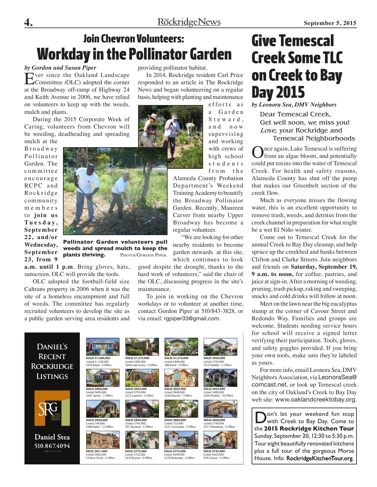 The Rockridge News, September 2015, page 4