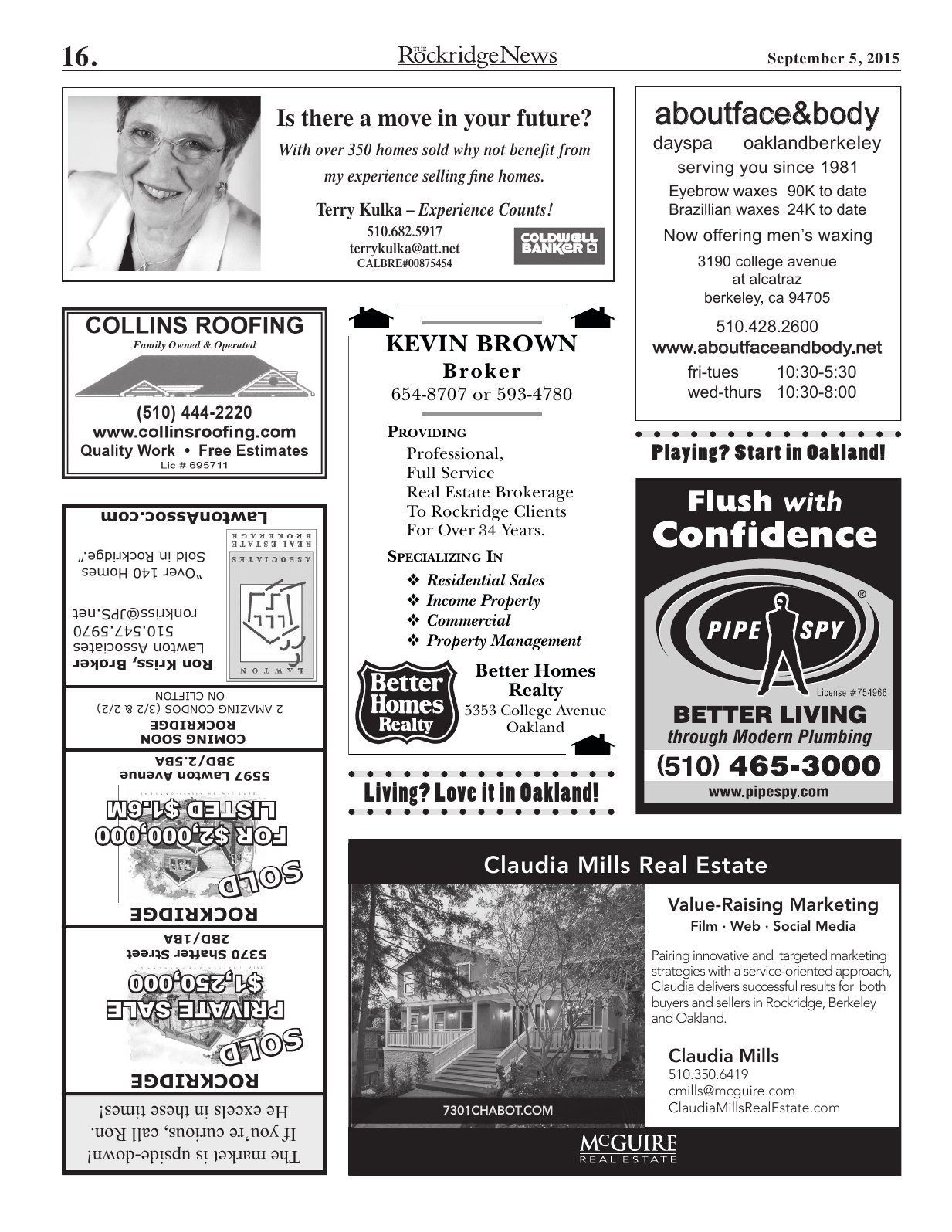 Click to zoom in The Rockridge News, September 2015, page 16