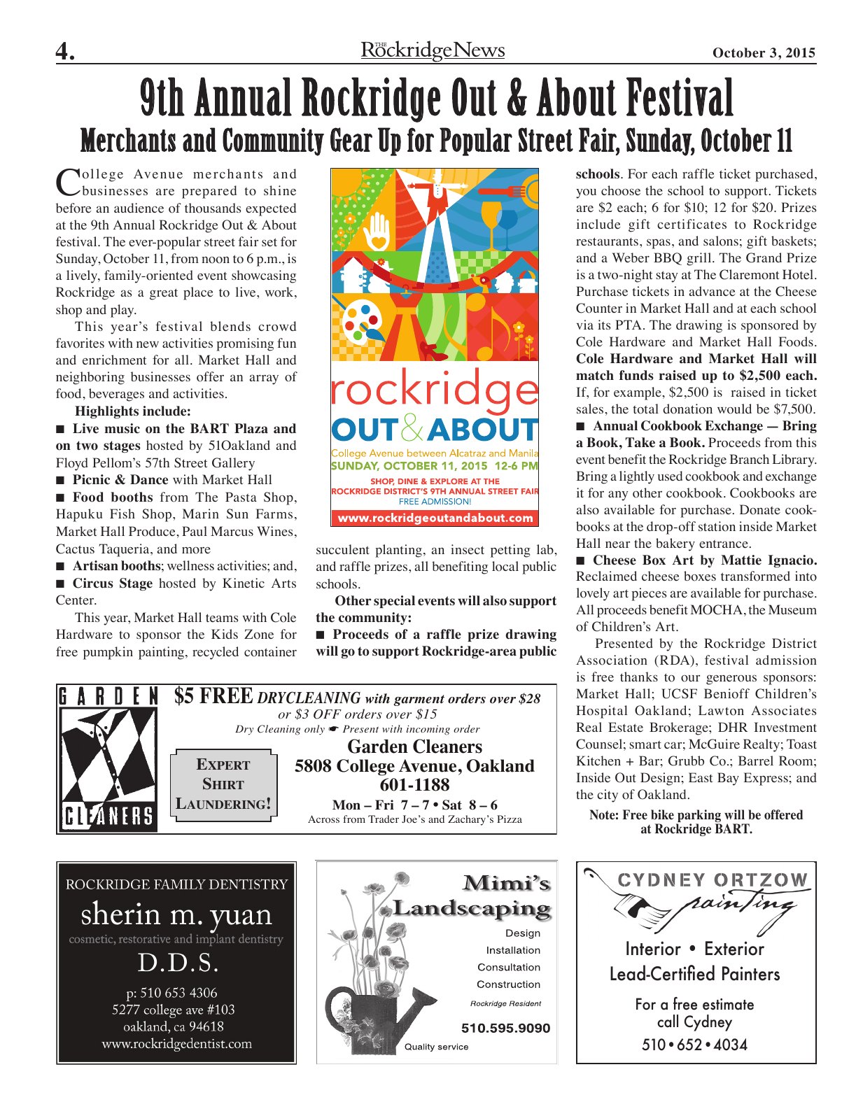 Click to zoom in The Rockridge News, October 2015, page 4