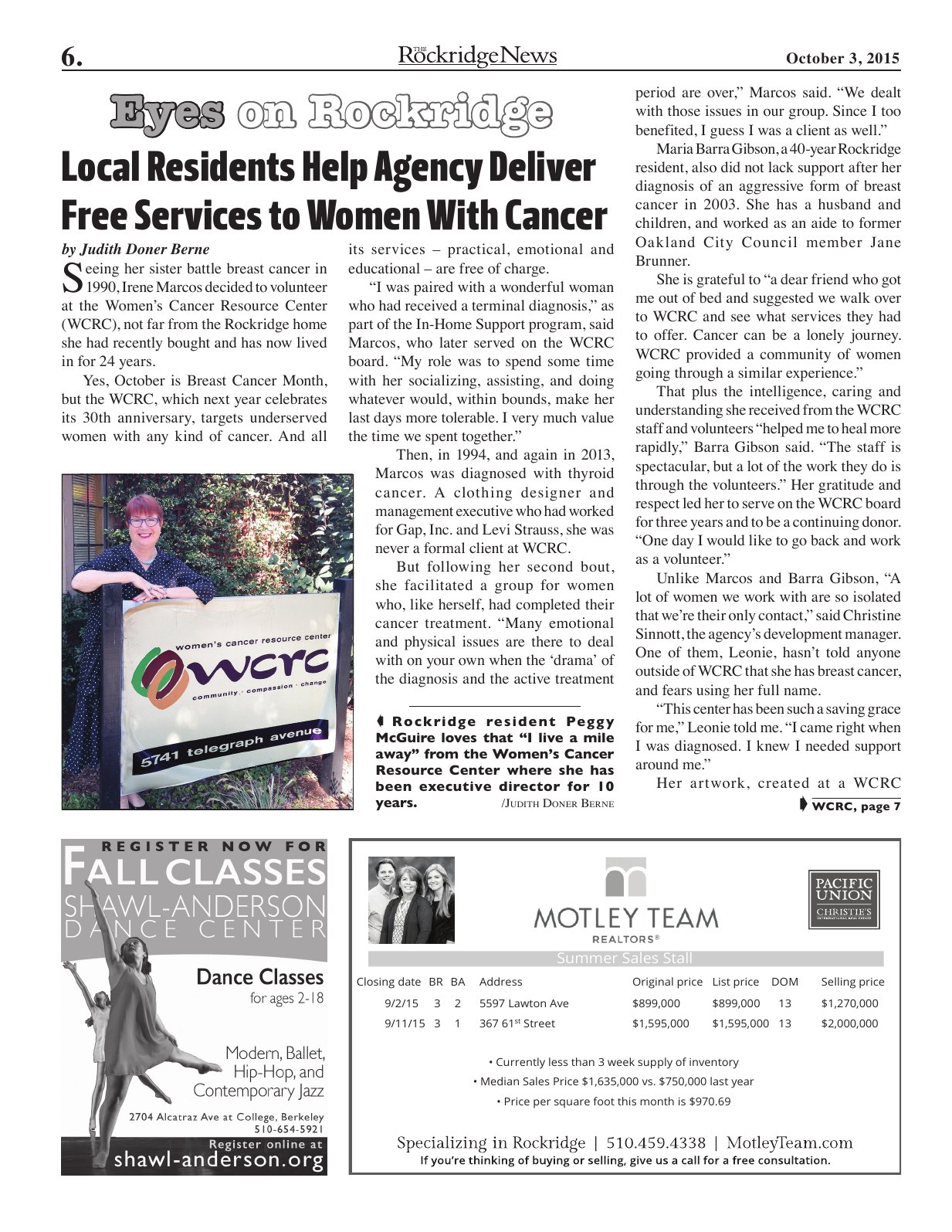 Click to zoom in The Rockridge News, October 2015, page 6