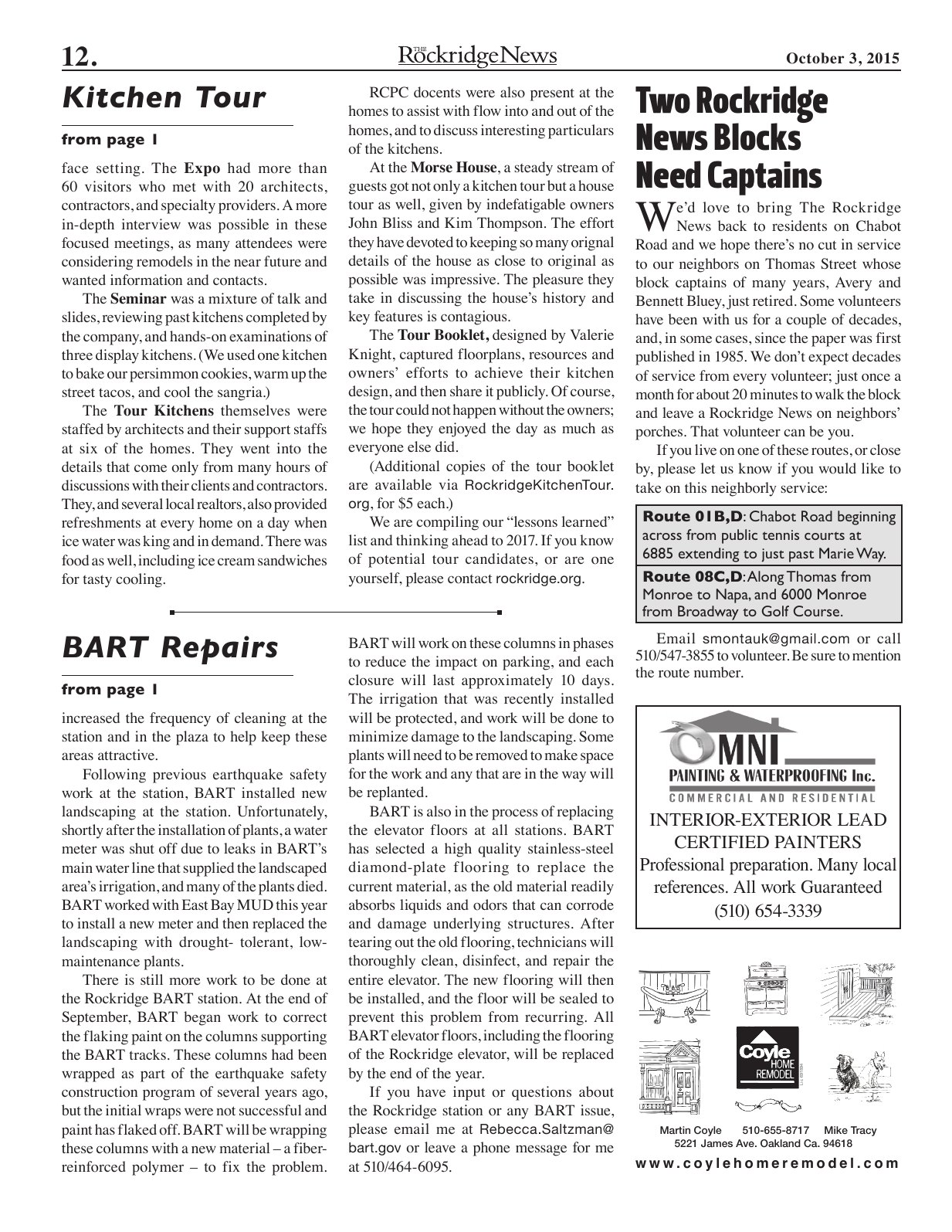 Click to zoom in The Rockridge News, October 2015, page 12