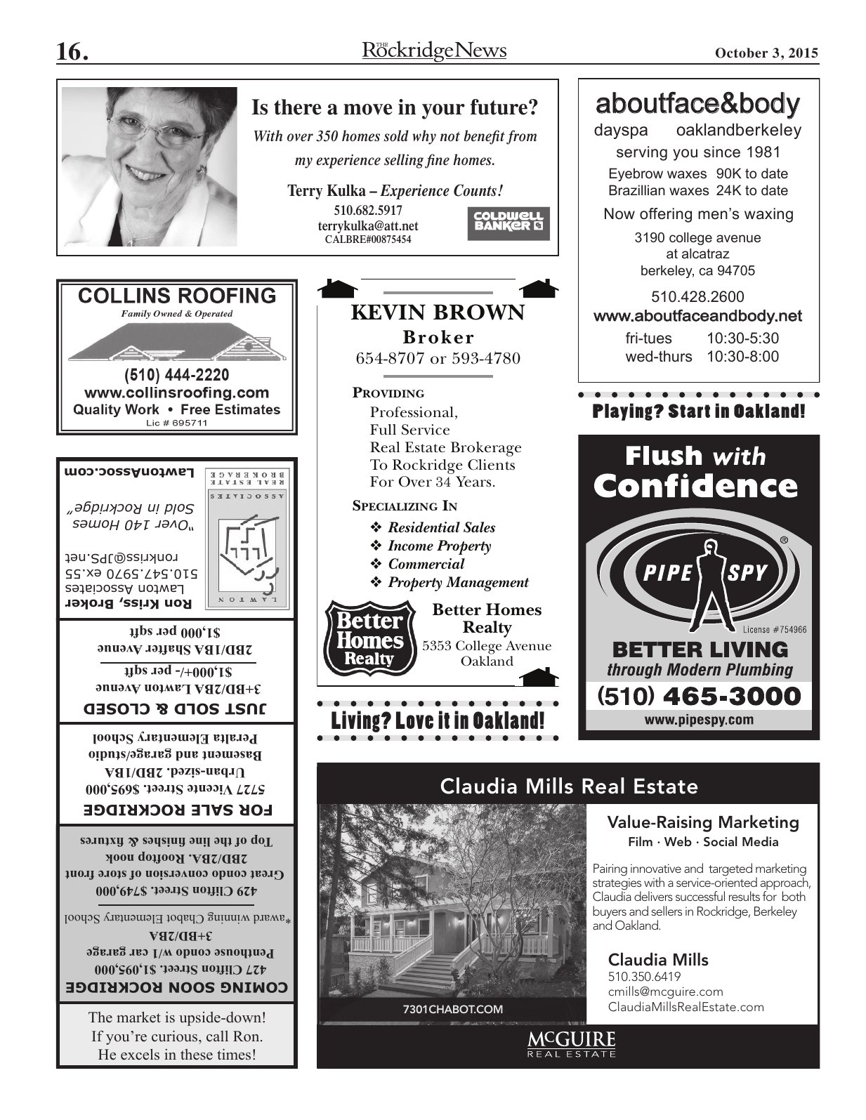 Click to zoom in The Rockridge News, October 2015, page 16