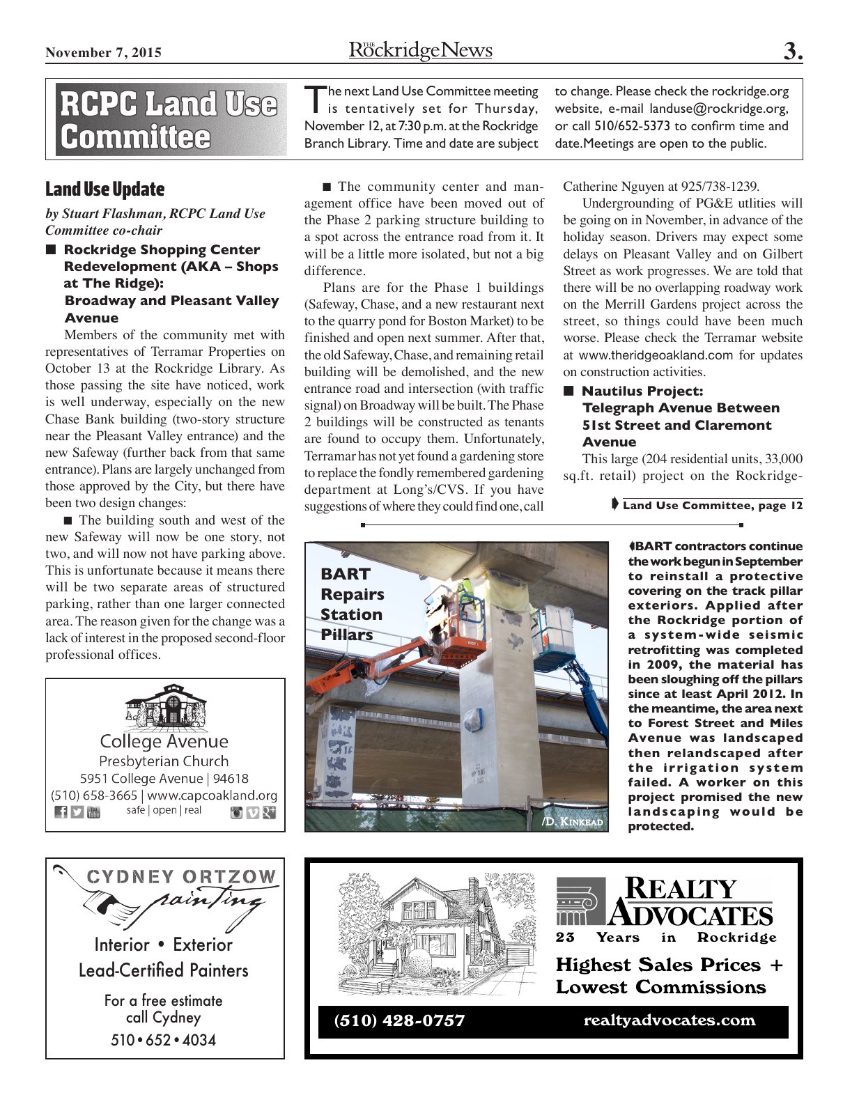 Click to zoom in The Rockridge News, November 2015, page 3