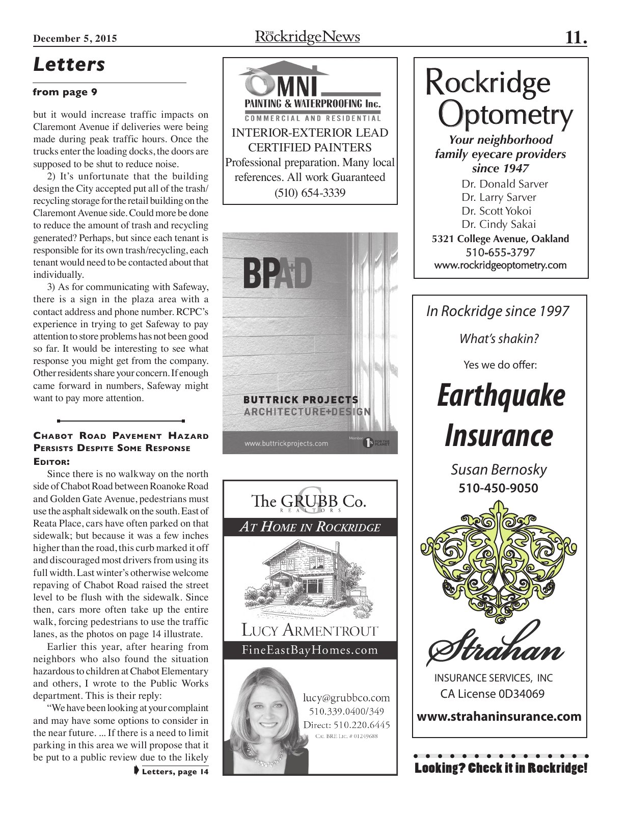 Click to zoom in The Rockridge News, December 2015, page 11
