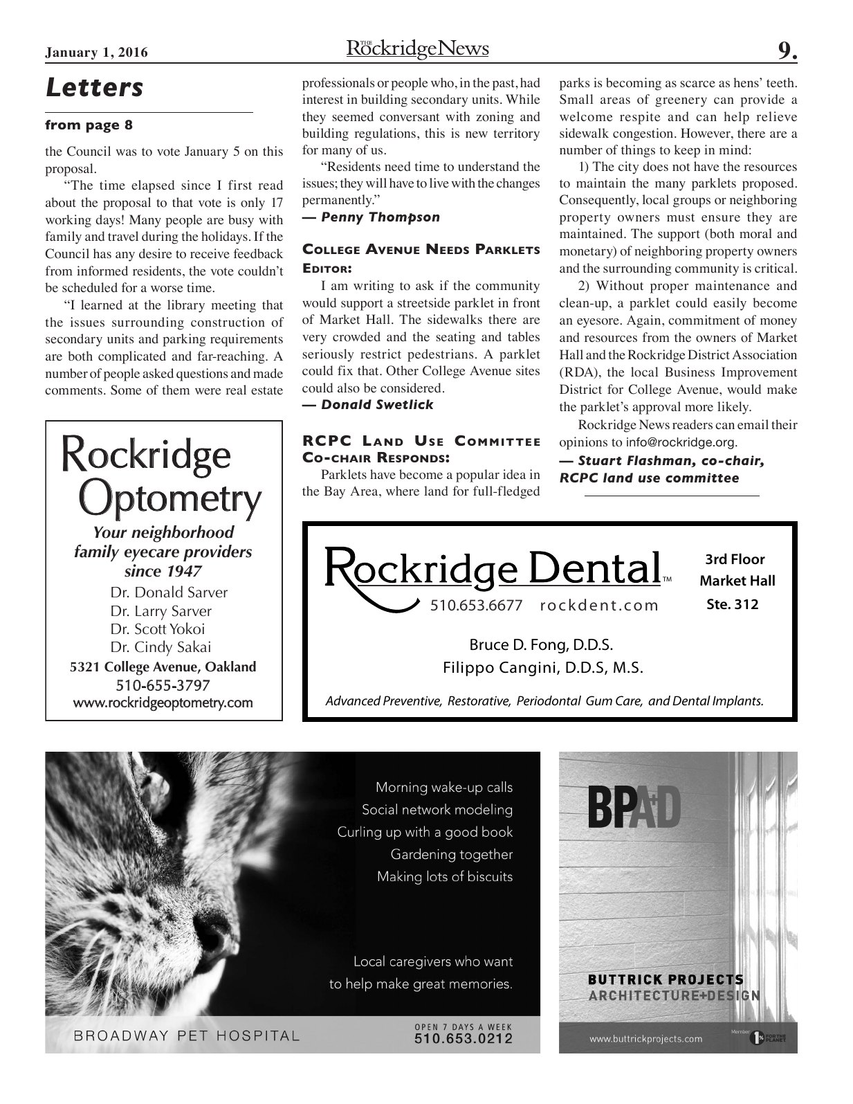 Click to zoom in The Rockridge News, January 2016, page 9