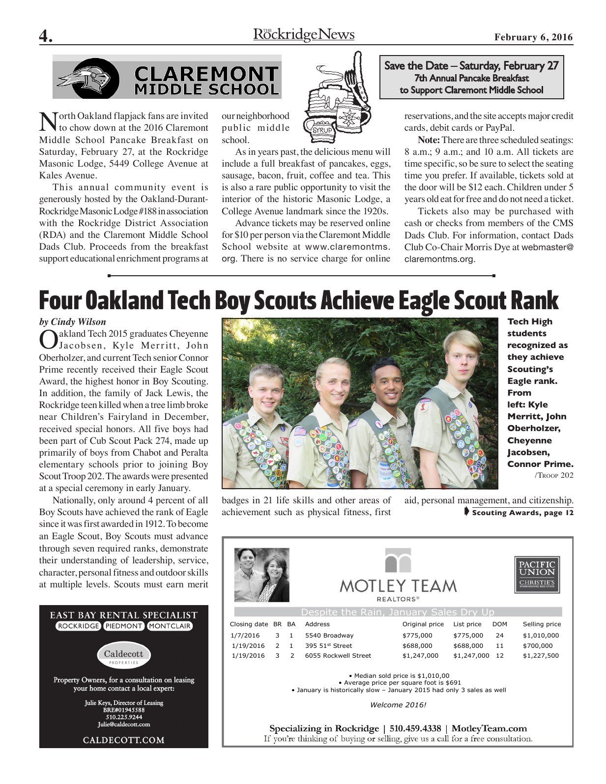 Click to zoom in The Rockridge News, February 2016, page 4