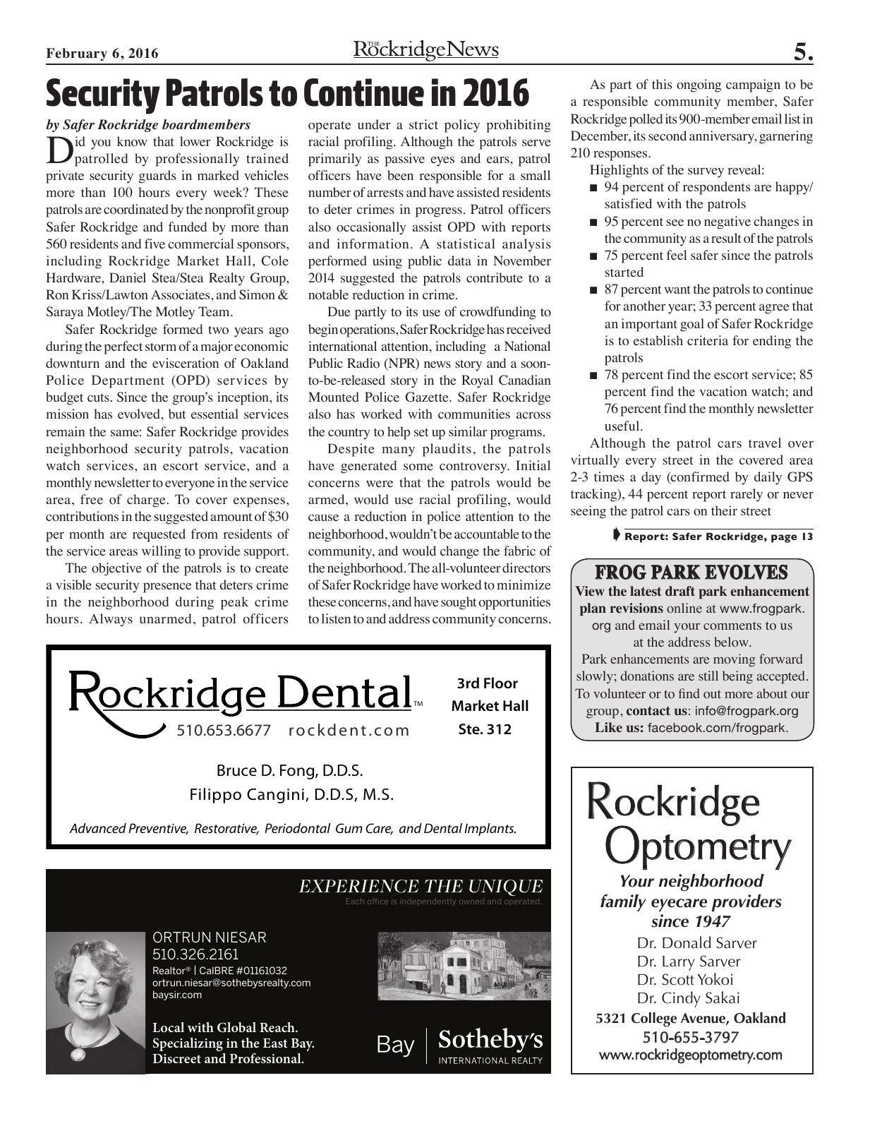 Click to zoom in The Rockridge News, February 2016, page 5