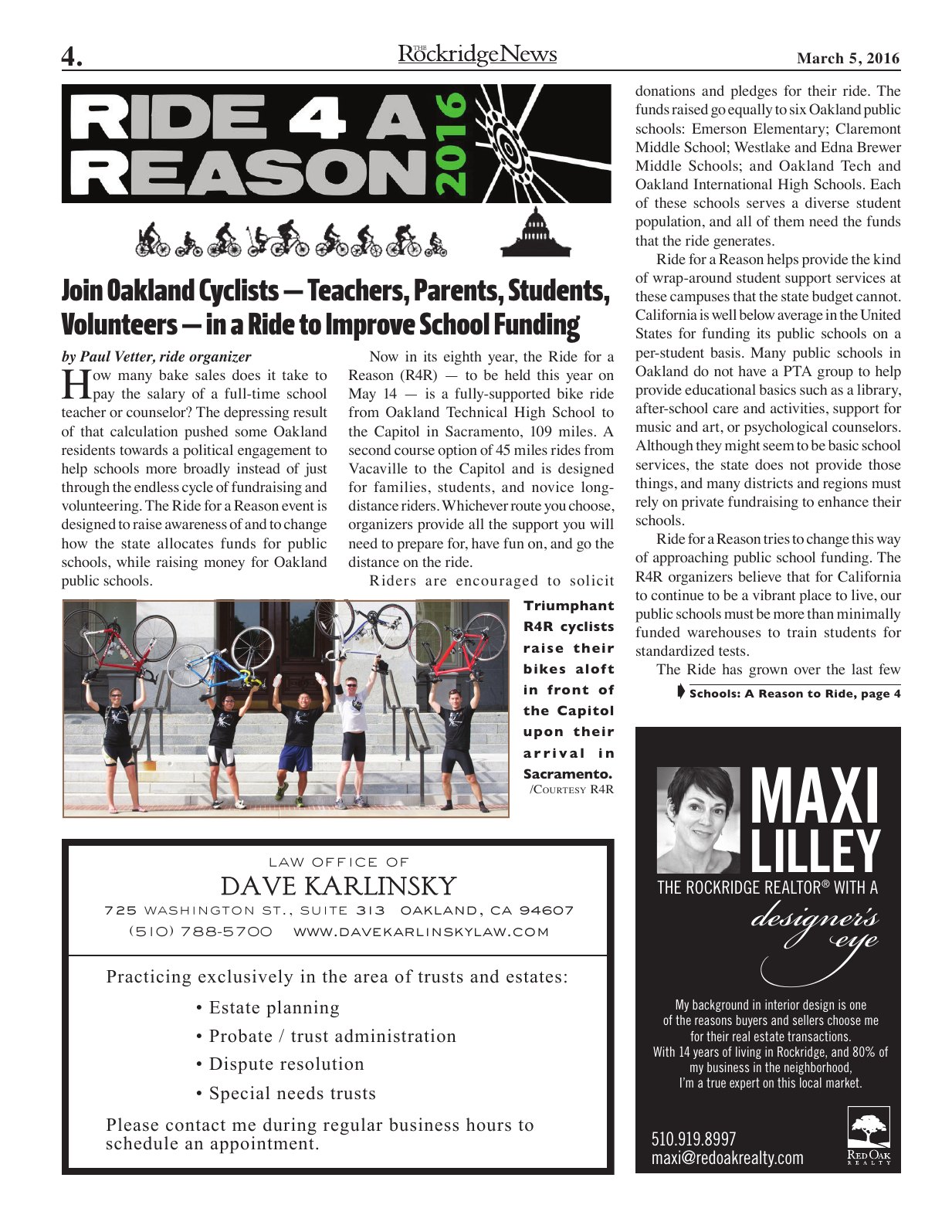 Click to zoom in The Rockridge News, March 2016, page 4