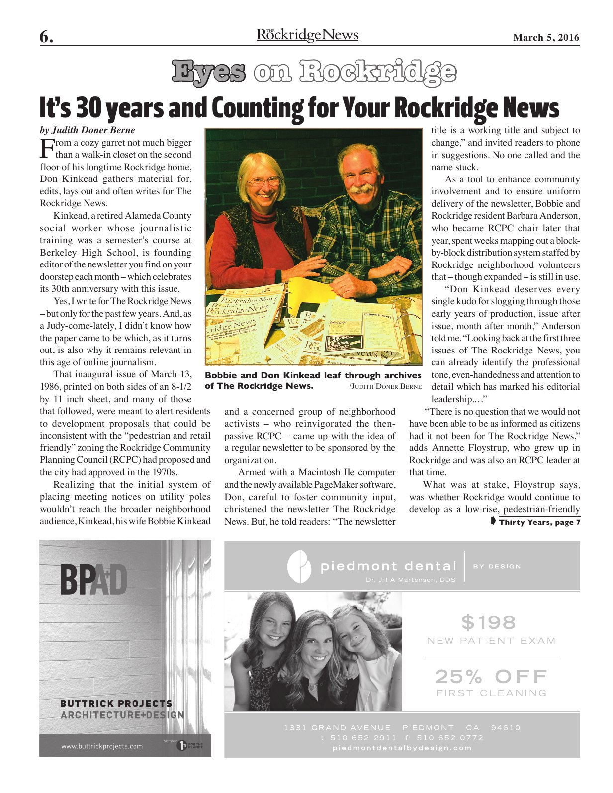 Click to zoom in The Rockridge News, March 2016, page 6