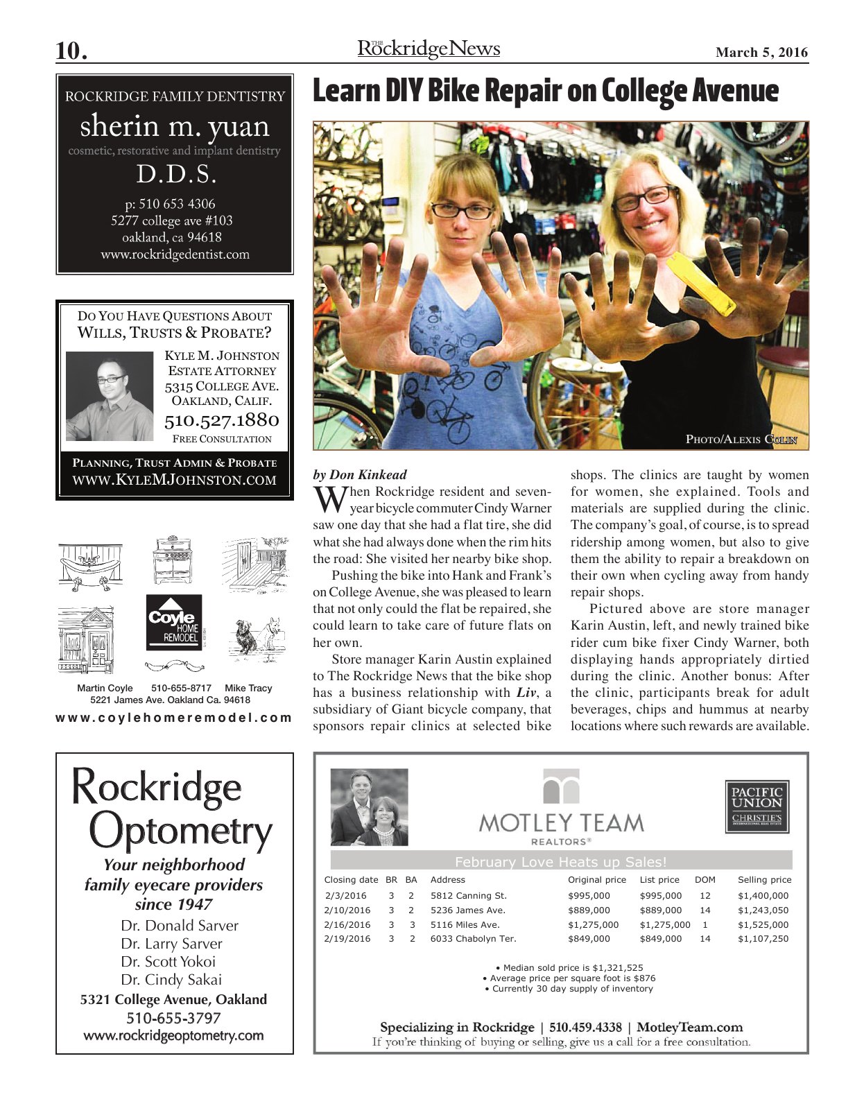 Click to zoom in The Rockridge News, March 2016, page 10