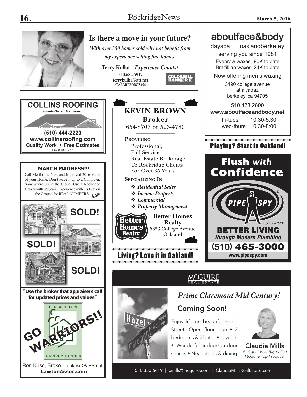 Click to zoom in The Rockridge News, March 2016, page 16