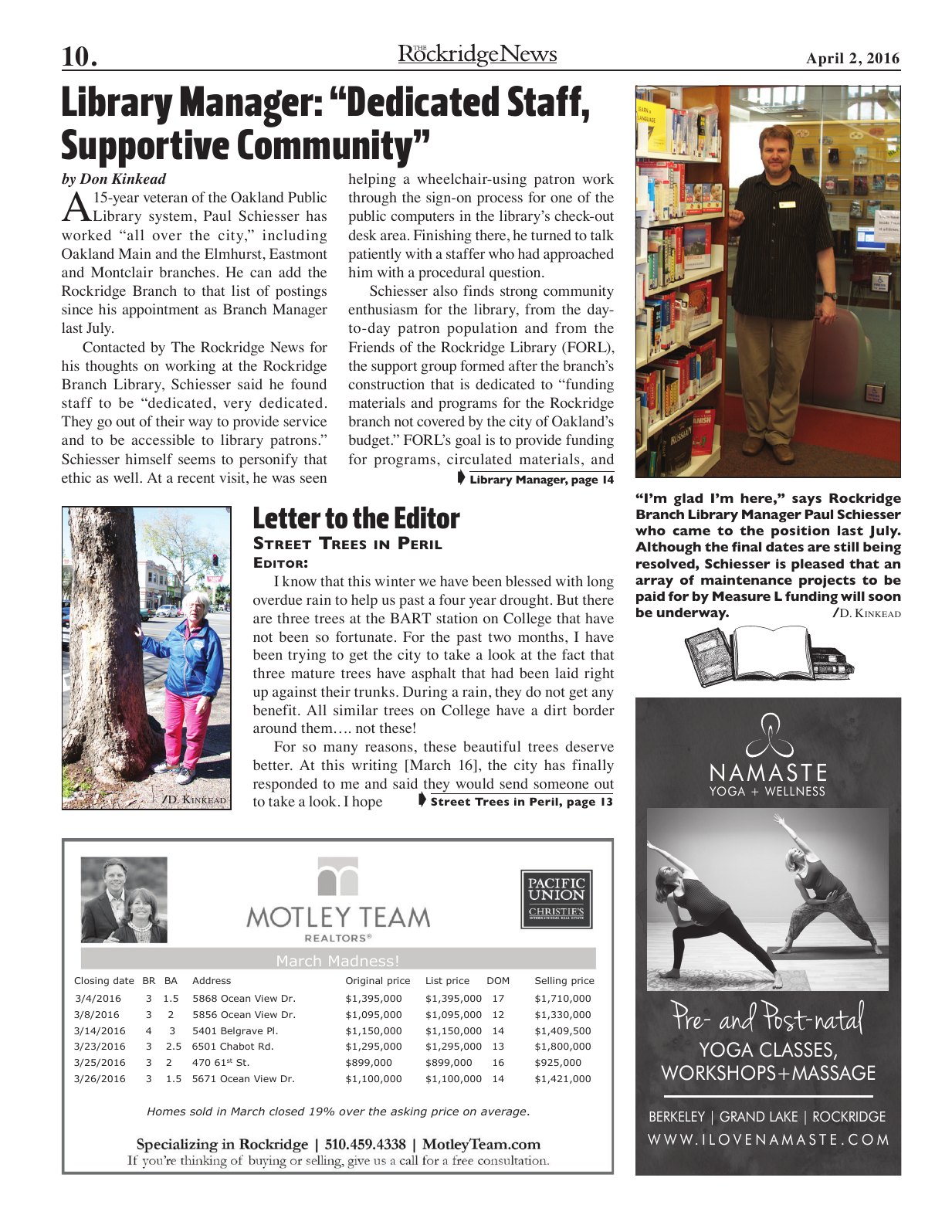 Click to zoom in The Rockridge News, April 2016, page 10