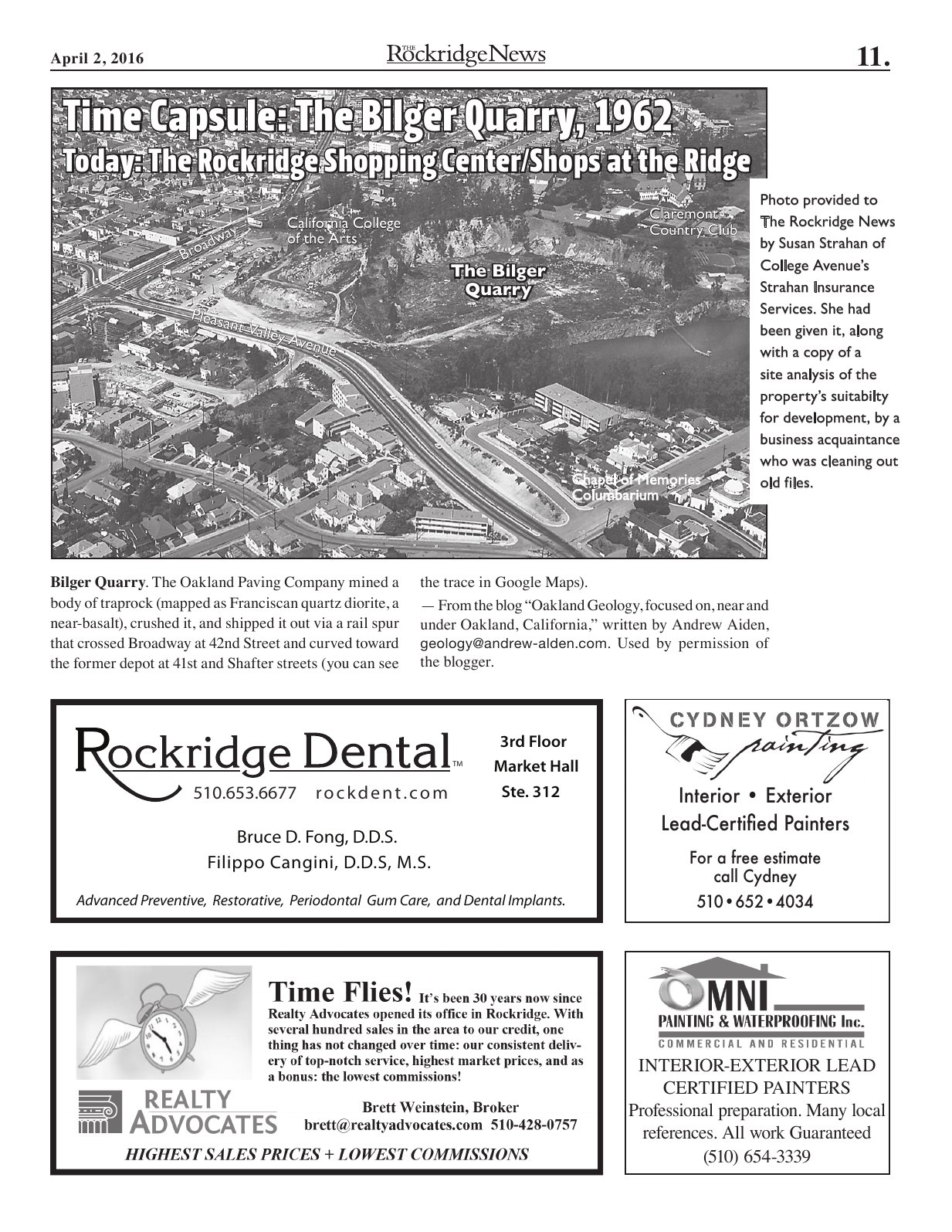 Click to zoom in The Rockridge News, April 2016, page 11