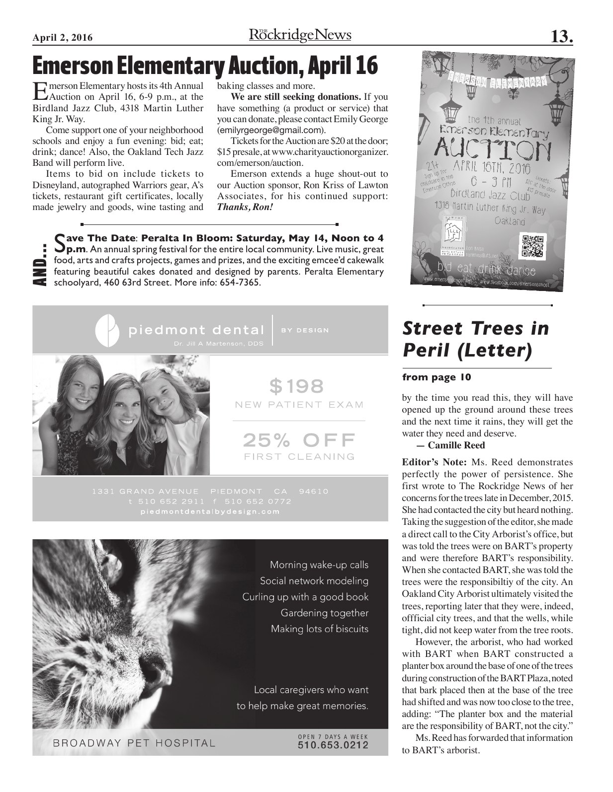 The Rockridge News, April 2016, page 13