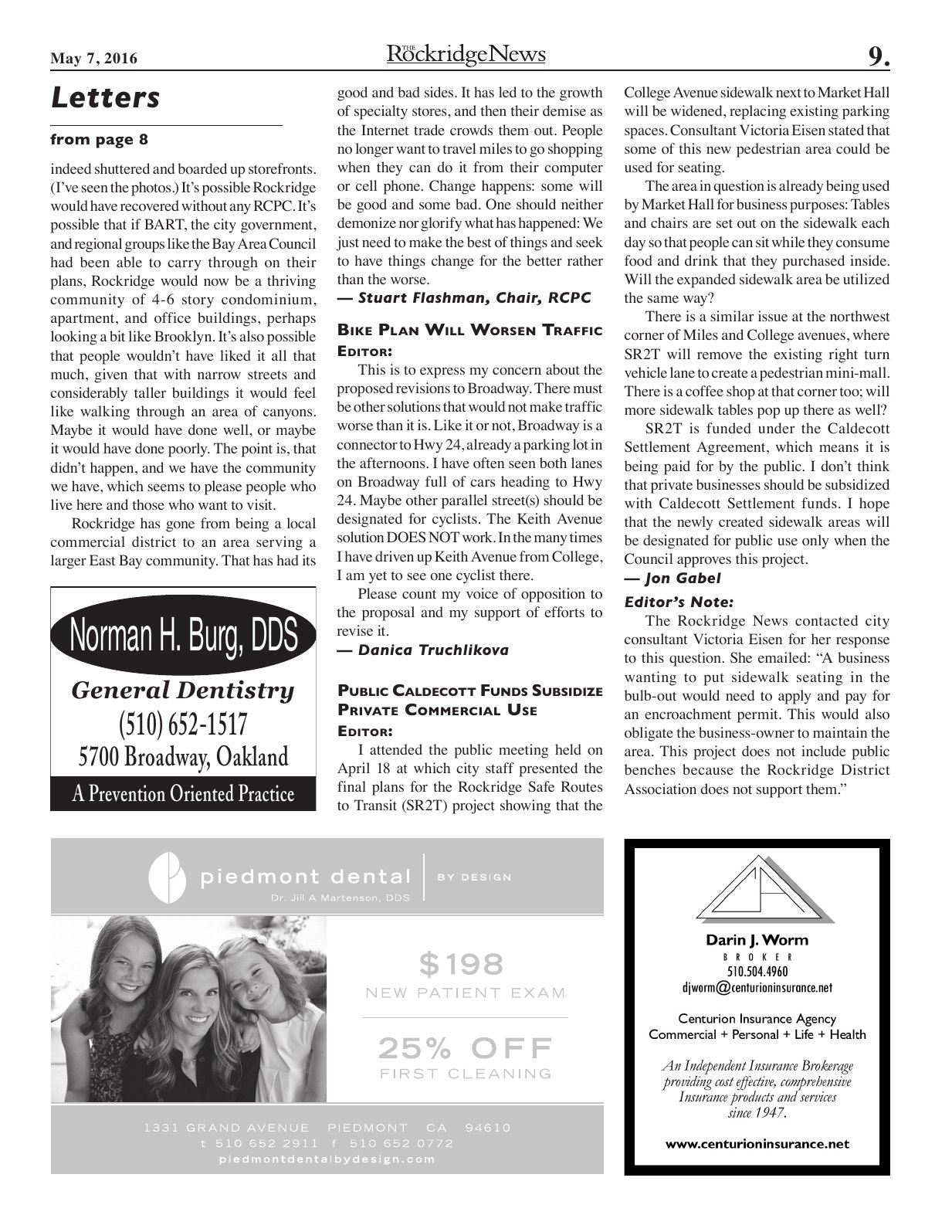 The Rockridge News, May 2016, page 9