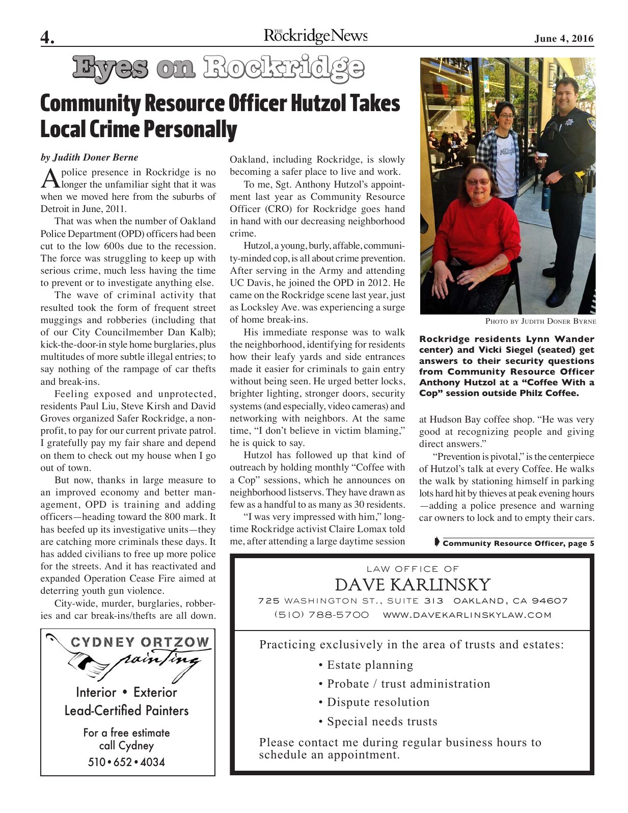 The Rockridge News, June 2016, page 4