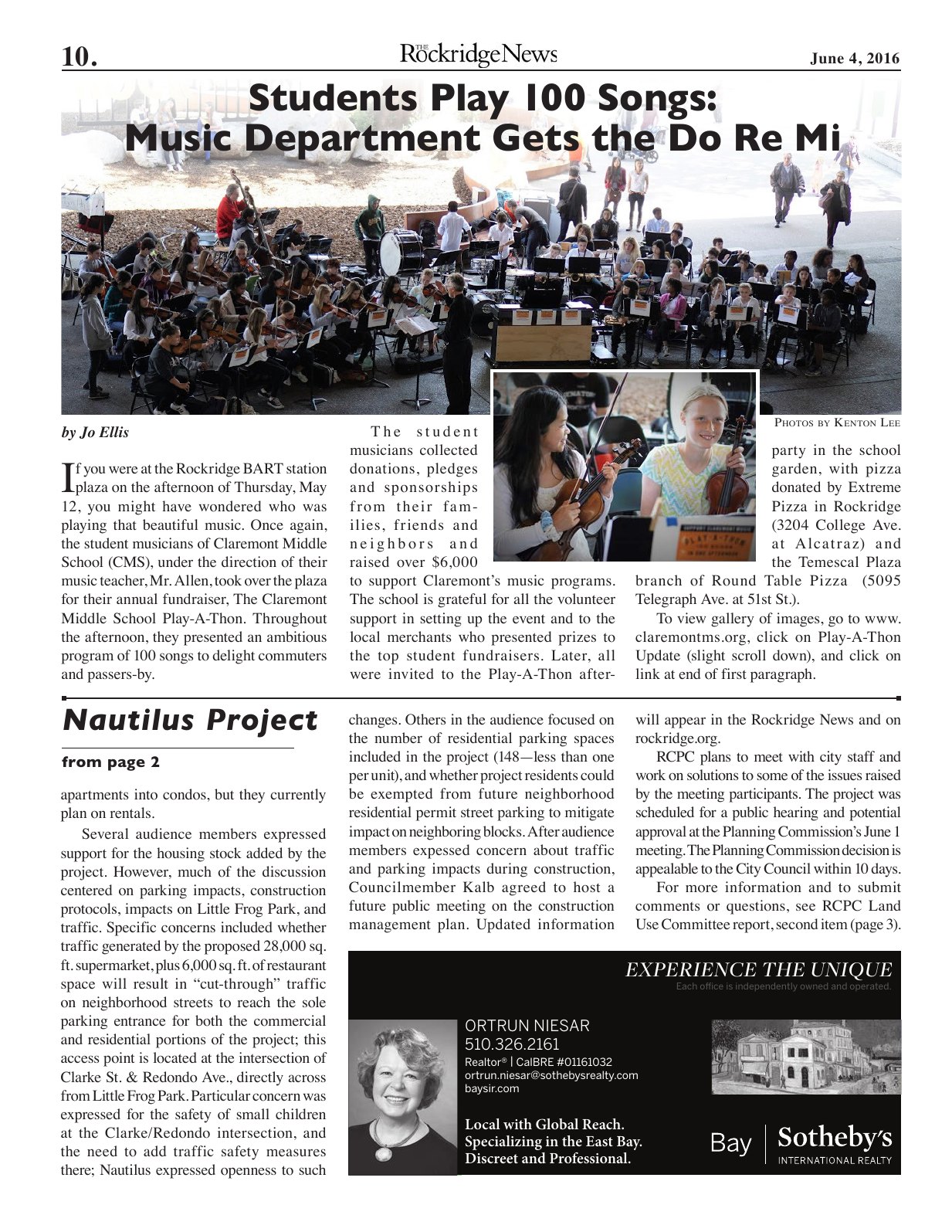 The Rockridge News, June 2016, page 10