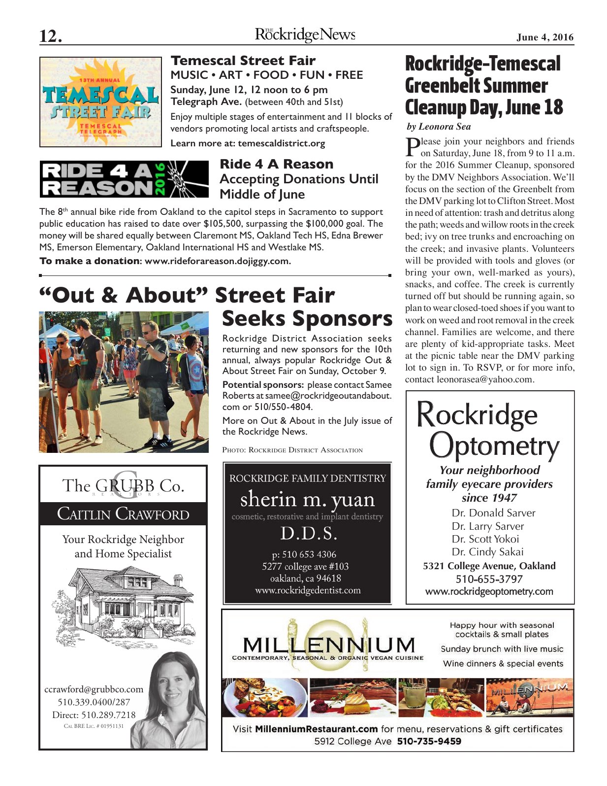 The Rockridge News, June 2016, page 12