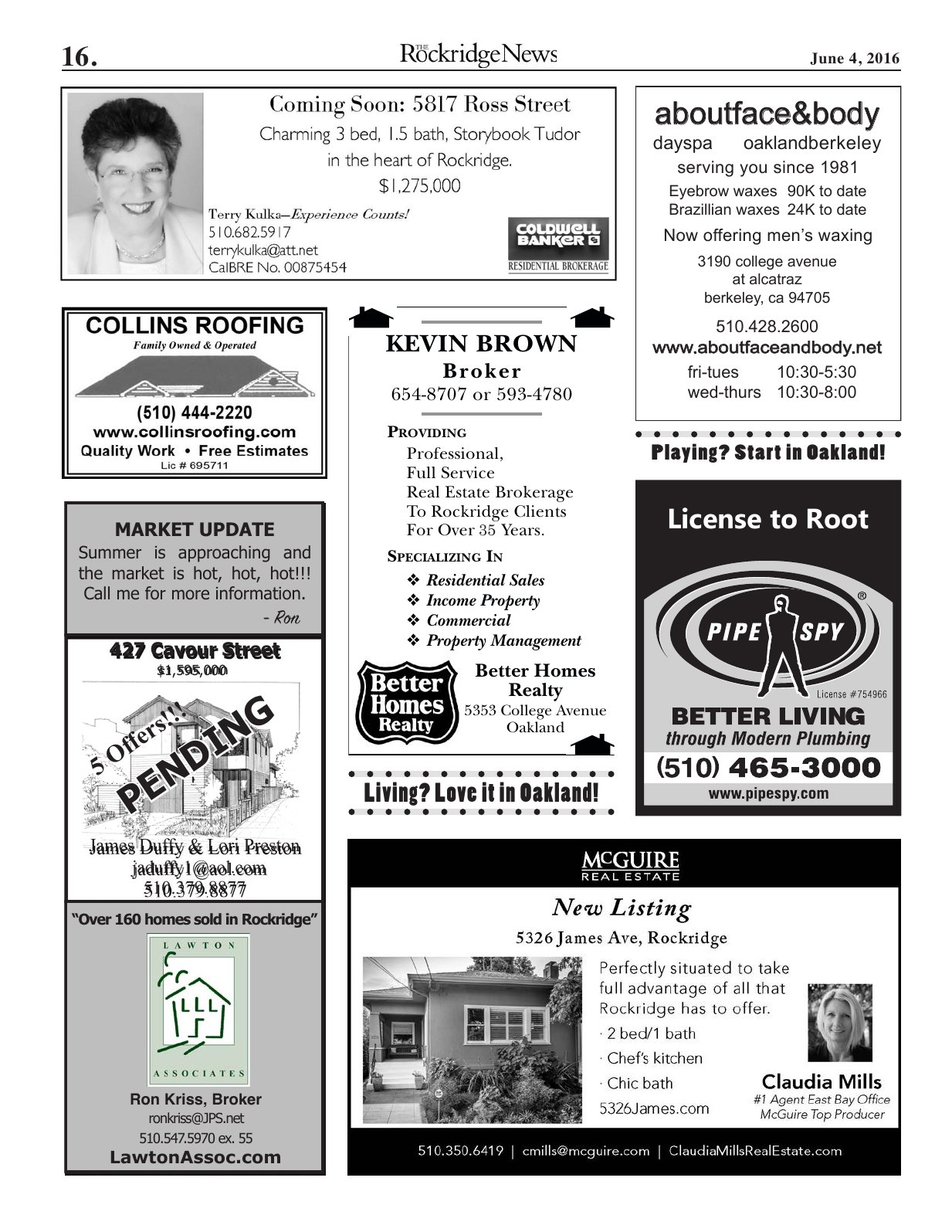 Click to zoom in The Rockridge News, June 2016, page 16