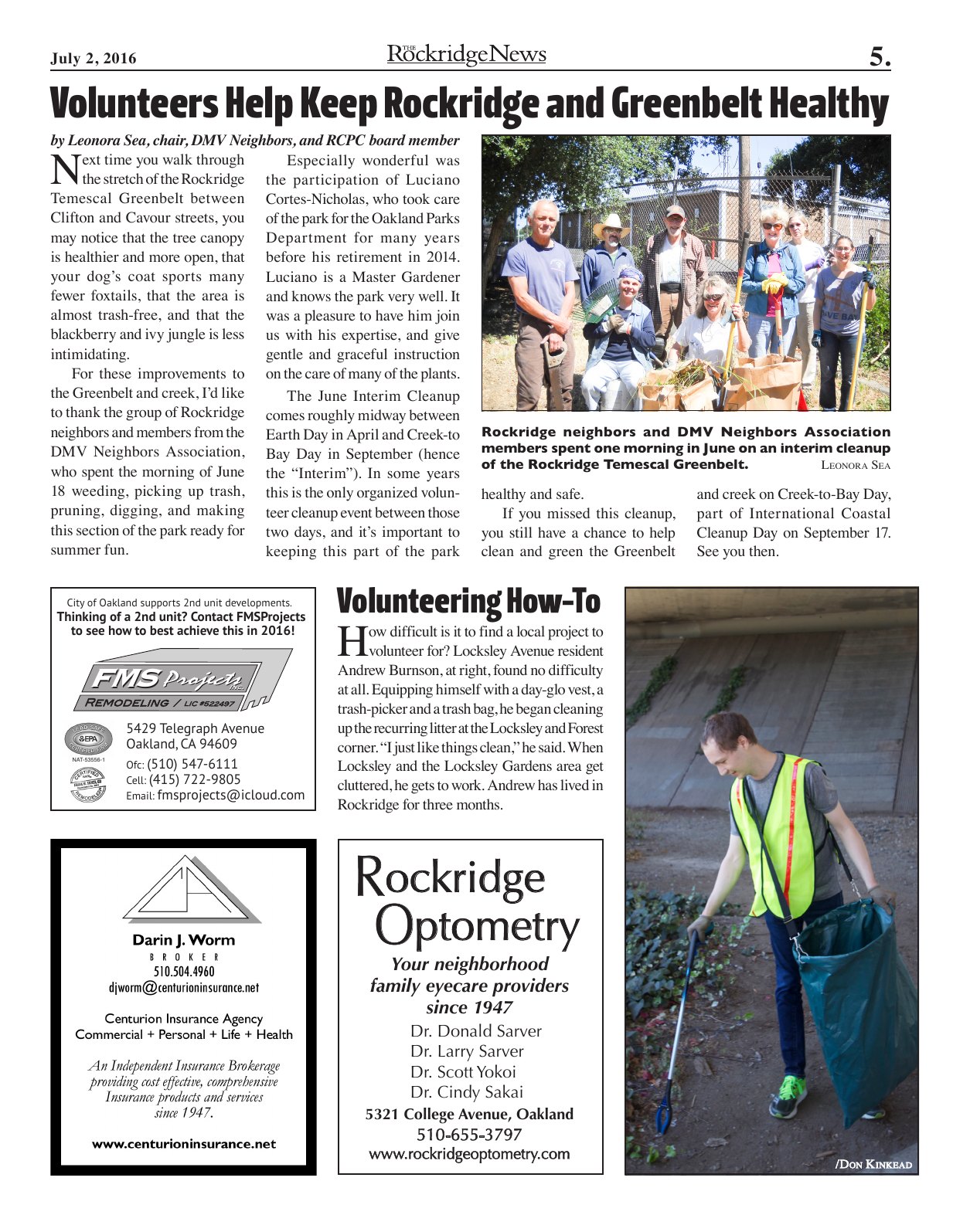 The Rockridge News, July 2016, page 5