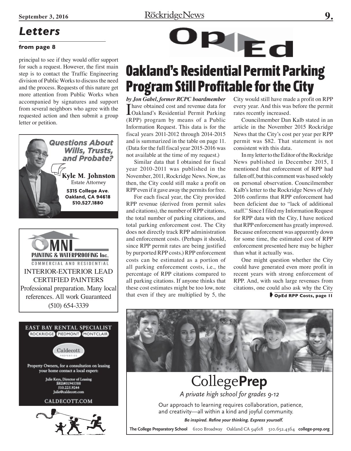 The Rockridge News, September 2016, page 9