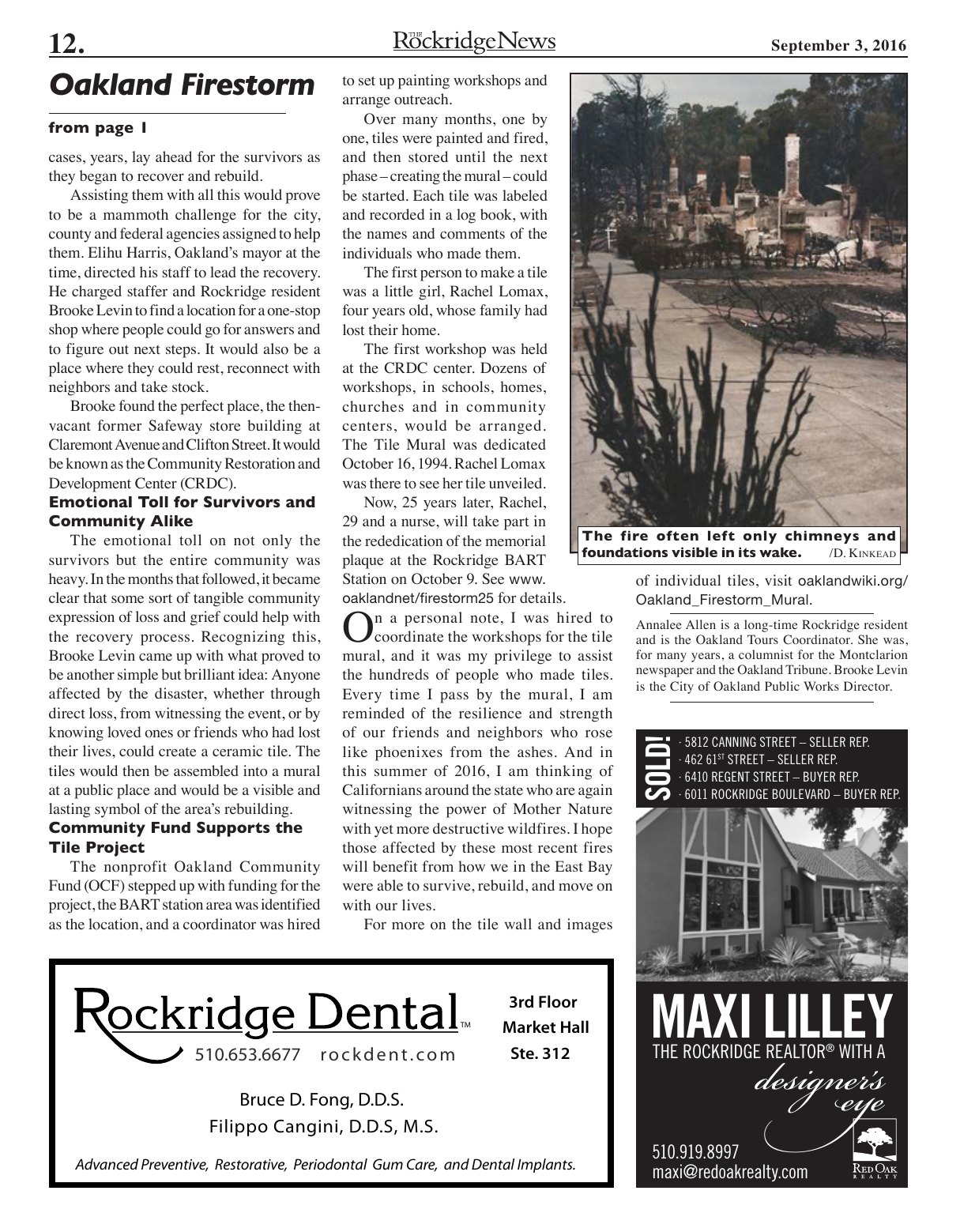 Click to zoom in The Rockridge News, September 2016, page 12