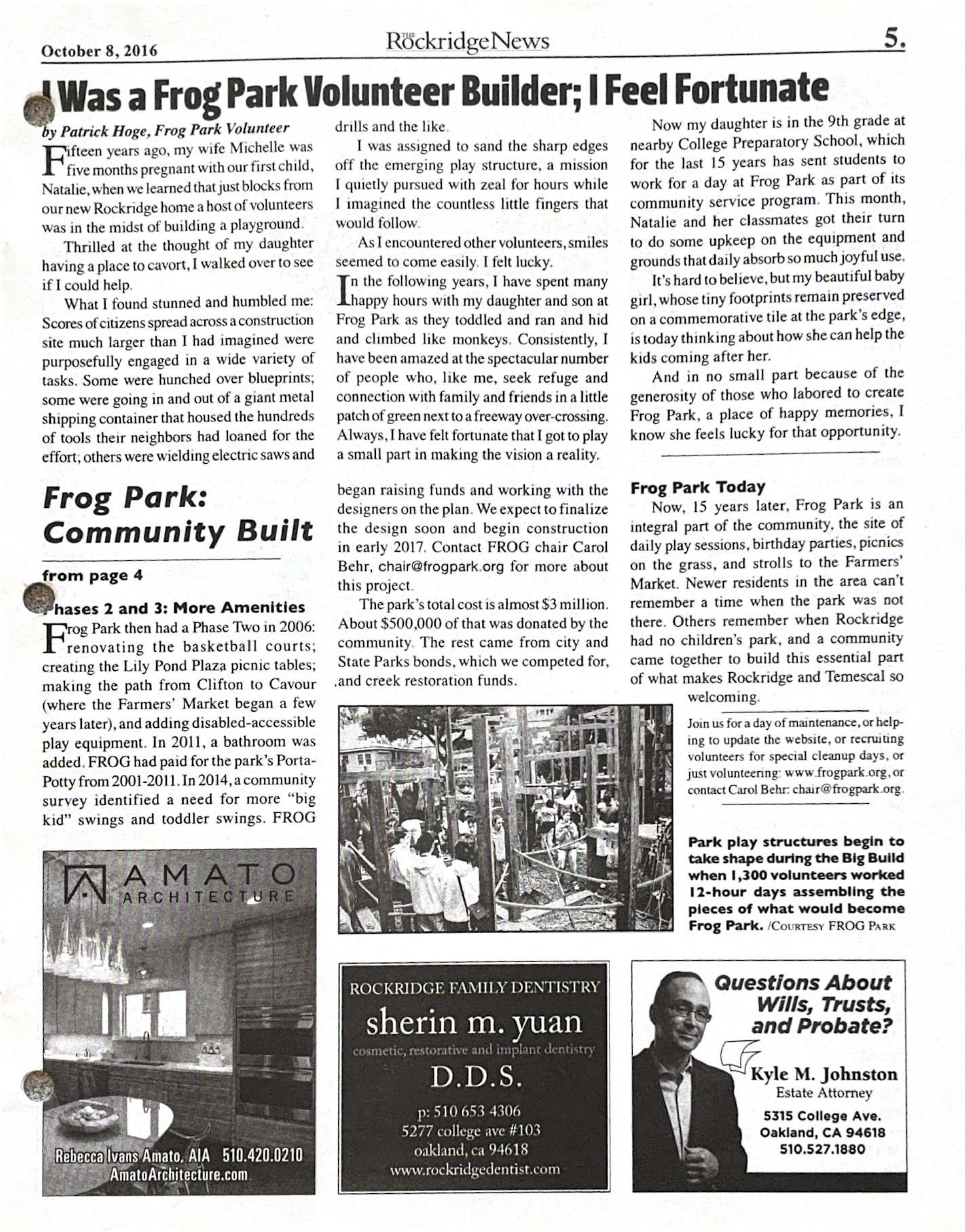 The Rockridge News, October 2016, page 5