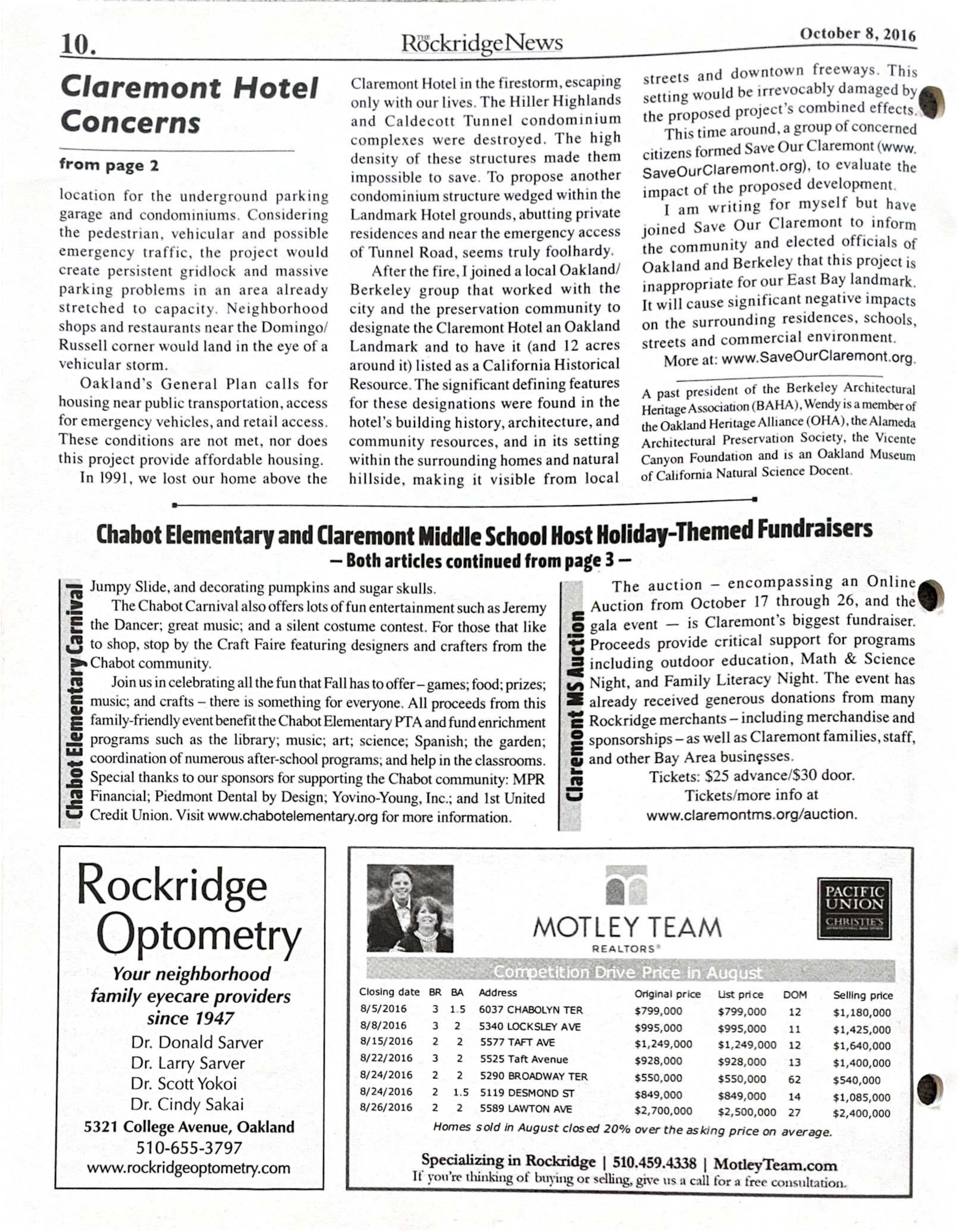 Click to zoom in The Rockridge News, October 2016, page 10