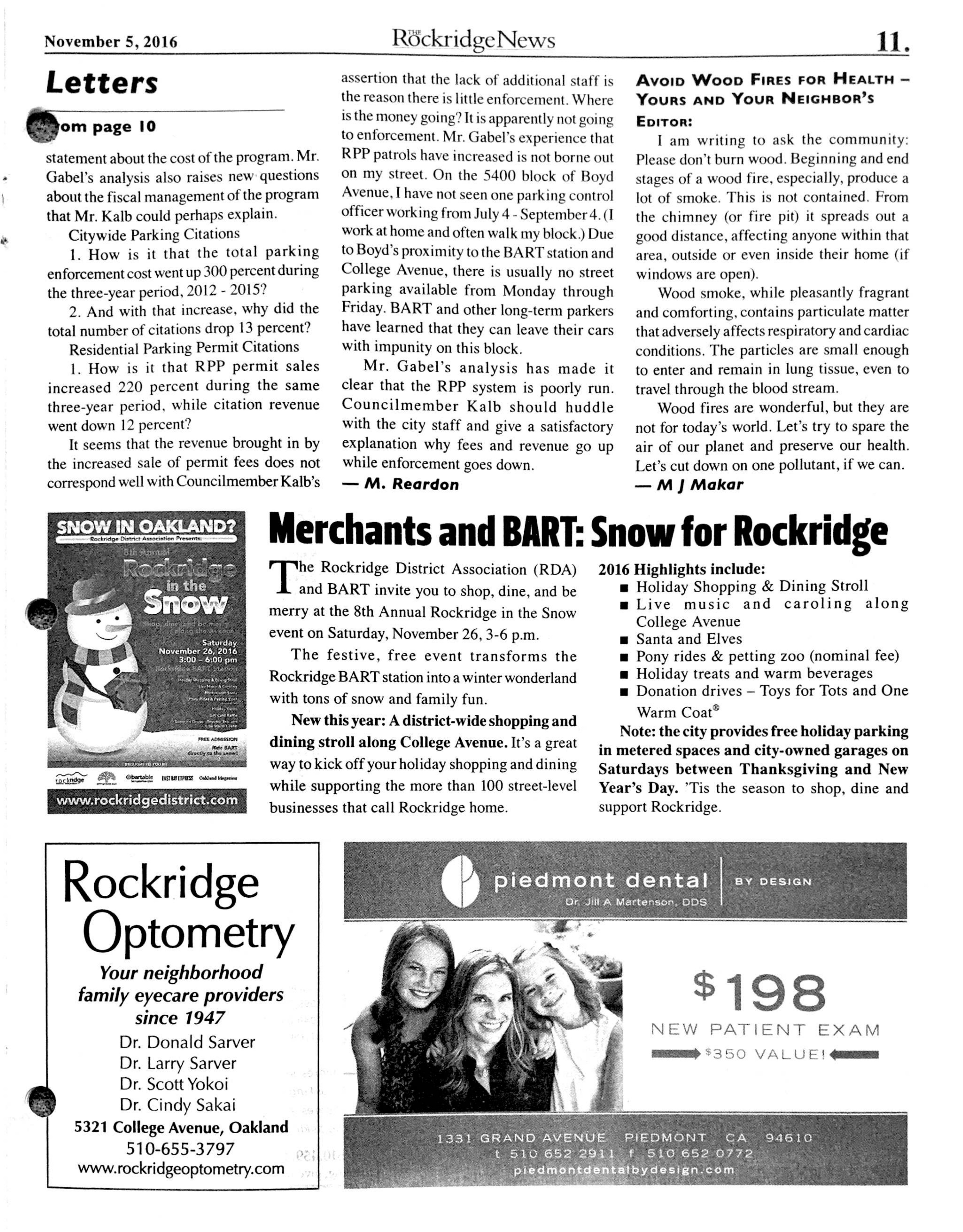 The Rockridge News, November 2016, page 11