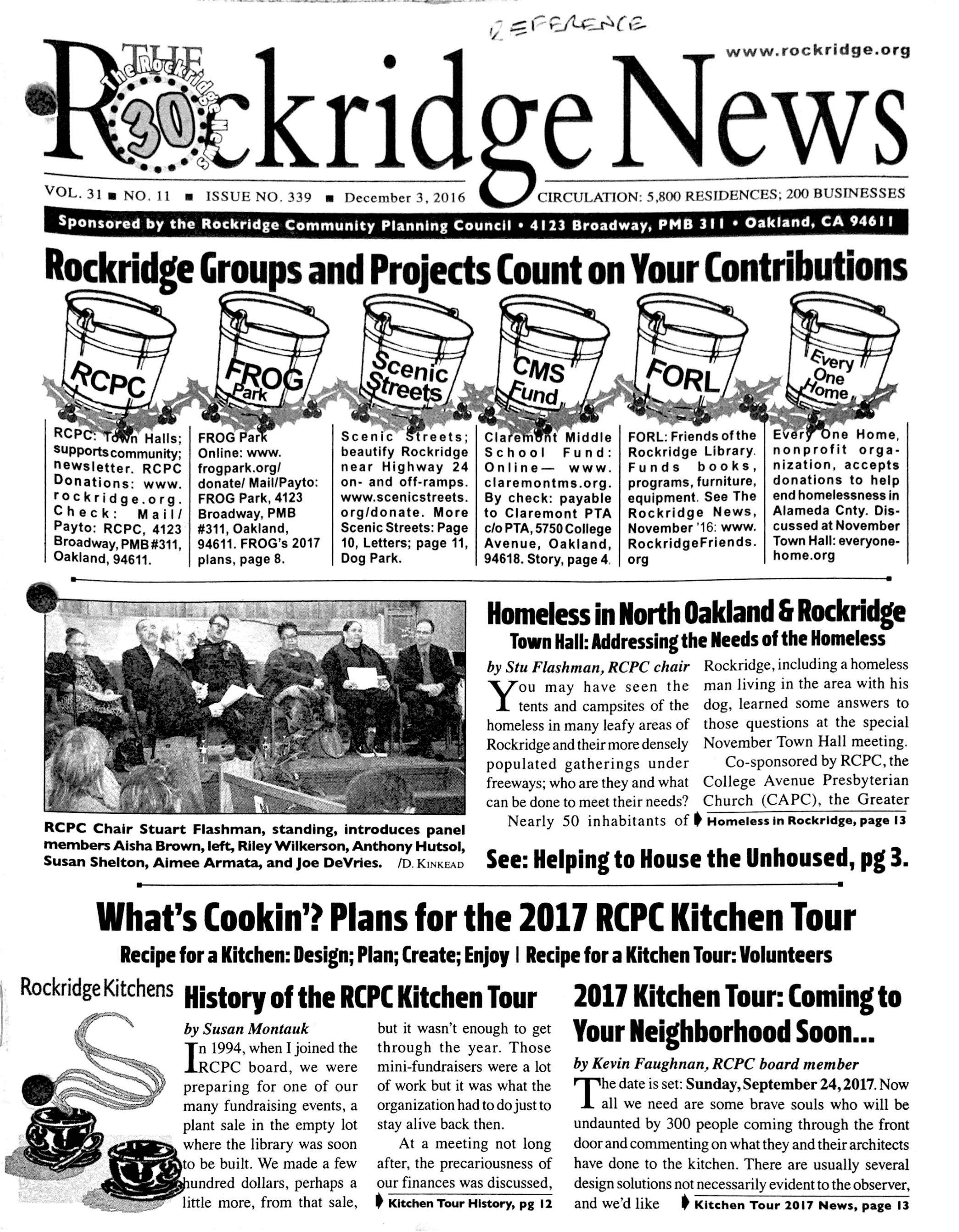 Click to zoom in The Rockridge News, December 2016, page 1