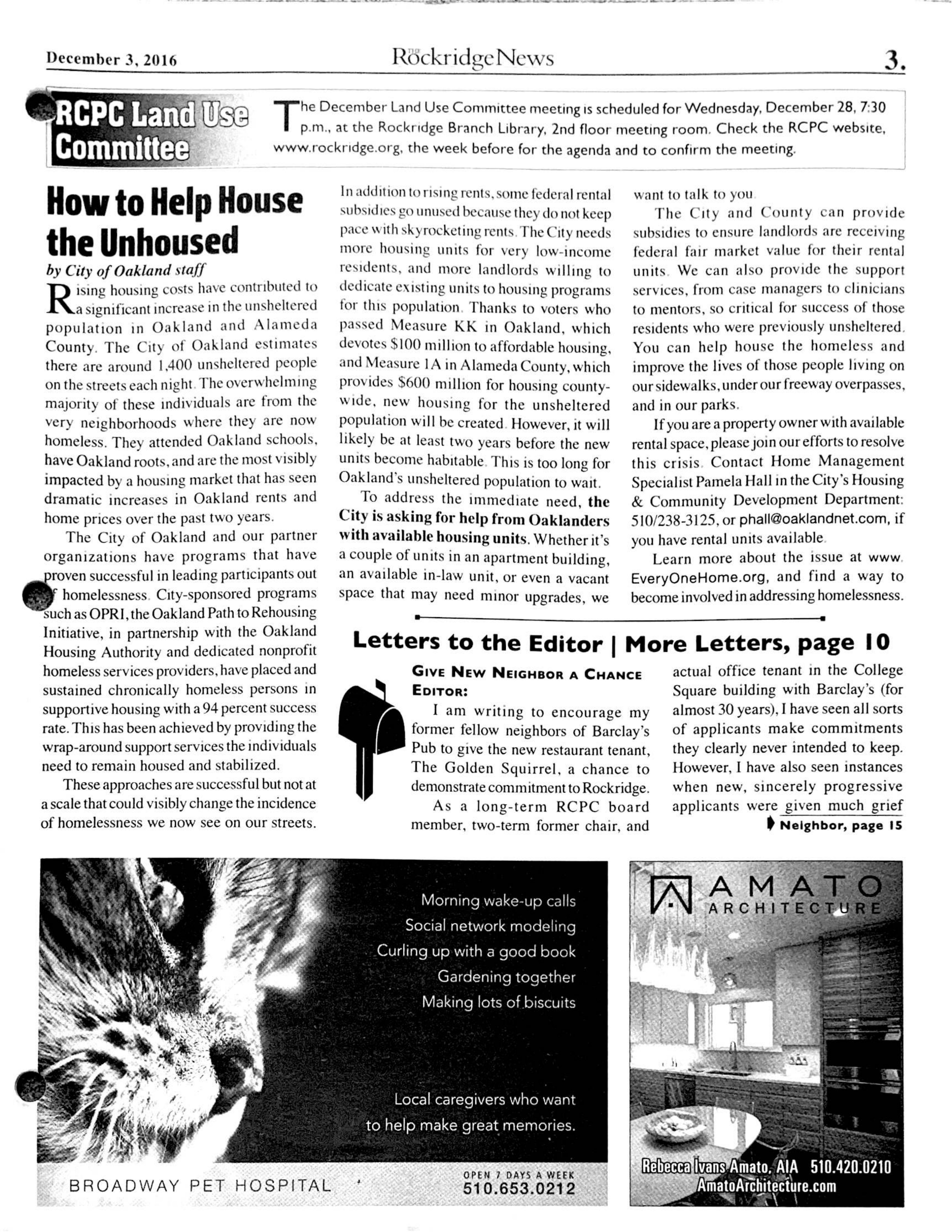 Click to zoom in The Rockridge News, December 2016, page 3