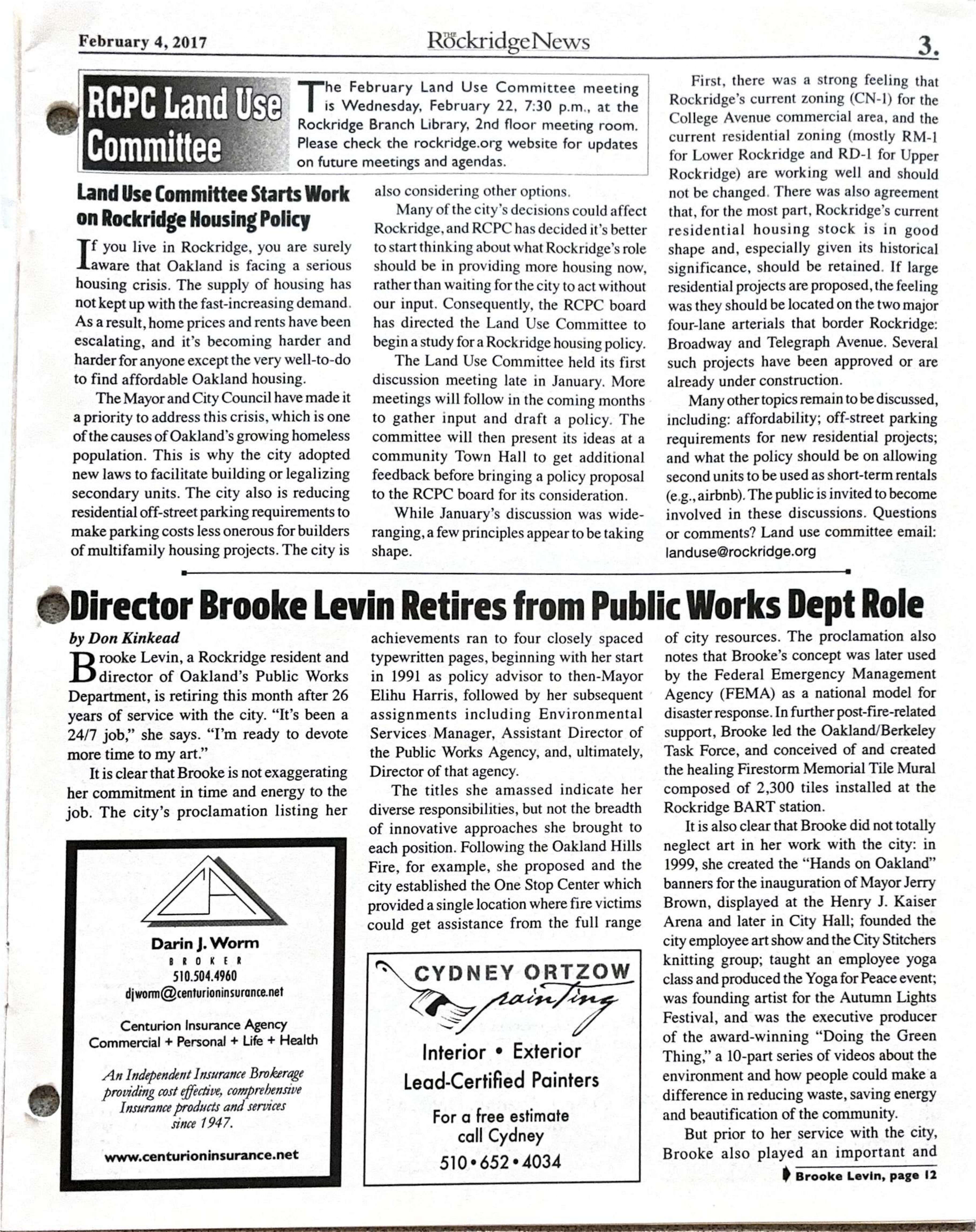 The Rockridge News, February 2017, page 3