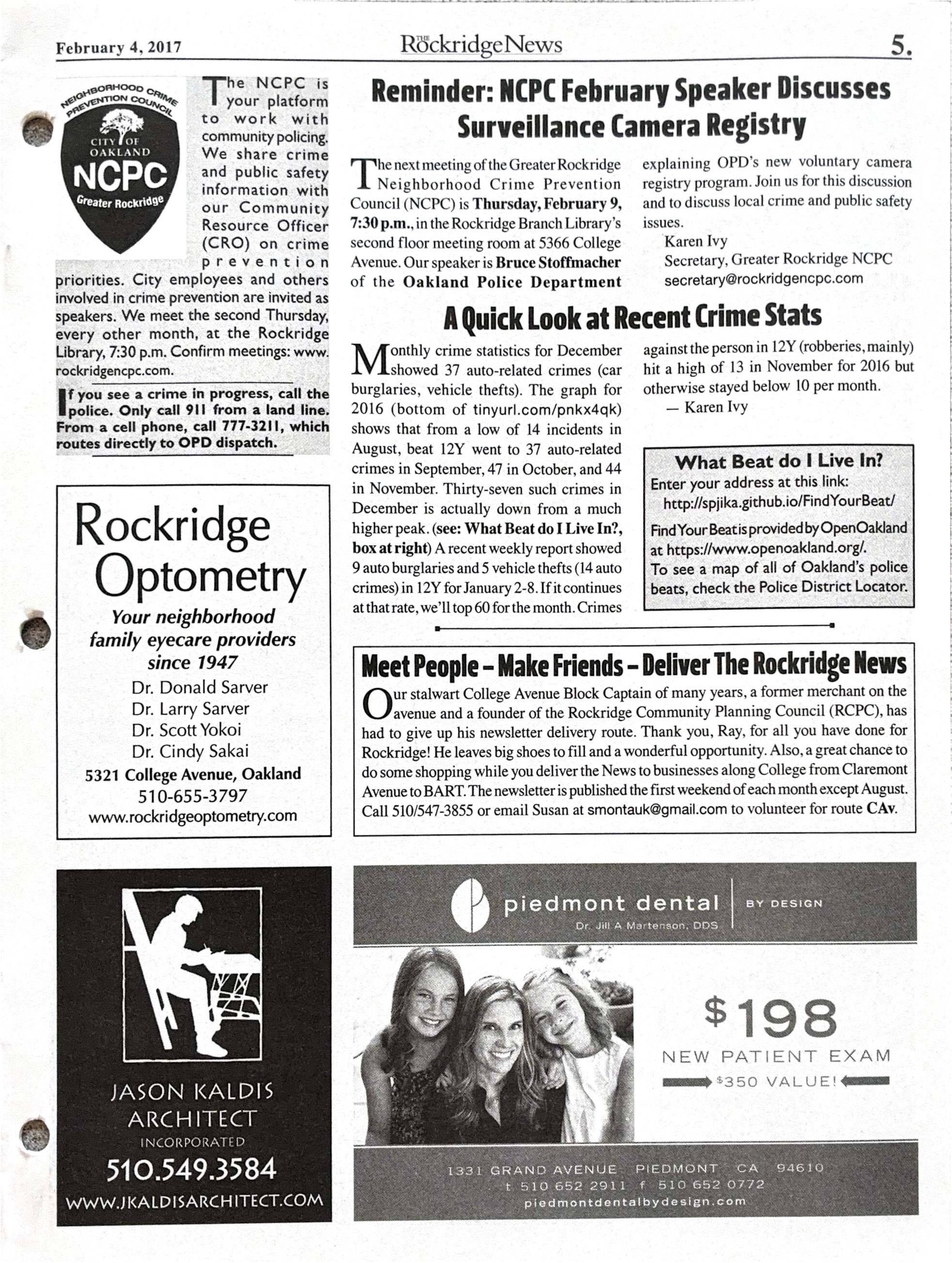 Click to zoom in The Rockridge News, February 2017, page 5