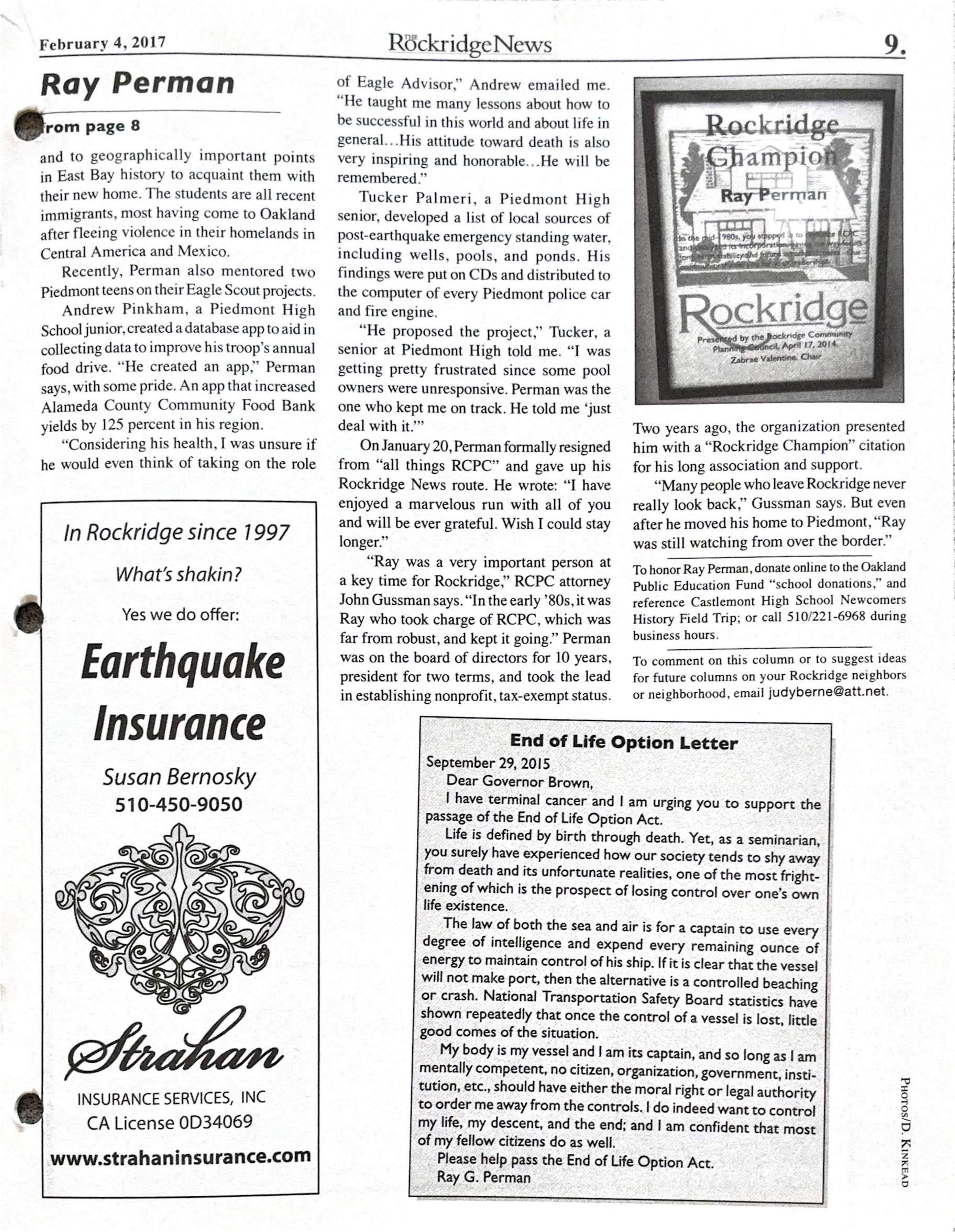 Click to zoom in The Rockridge News, February 2017, page 9