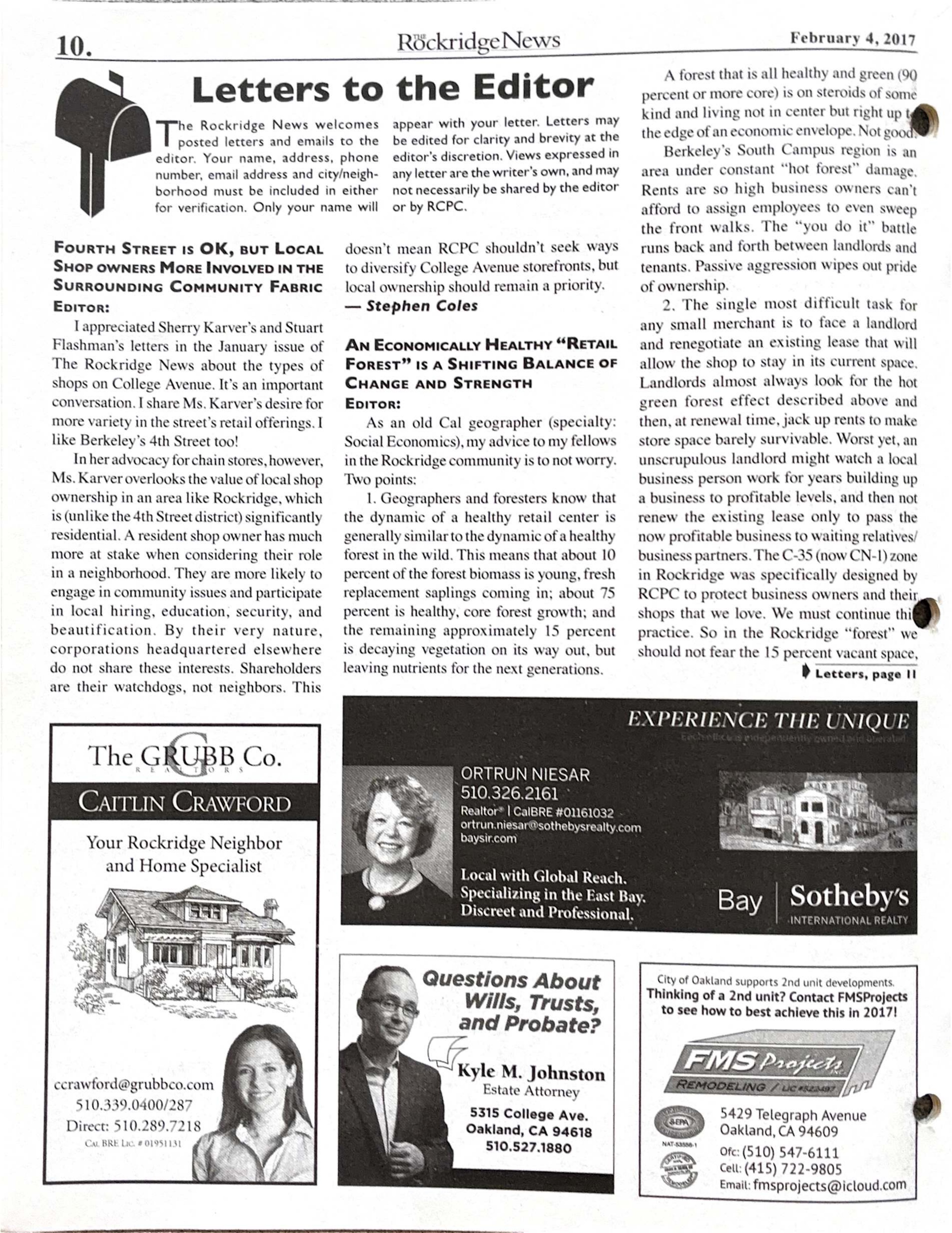 Click to zoom in The Rockridge News, February 2017, page 10
