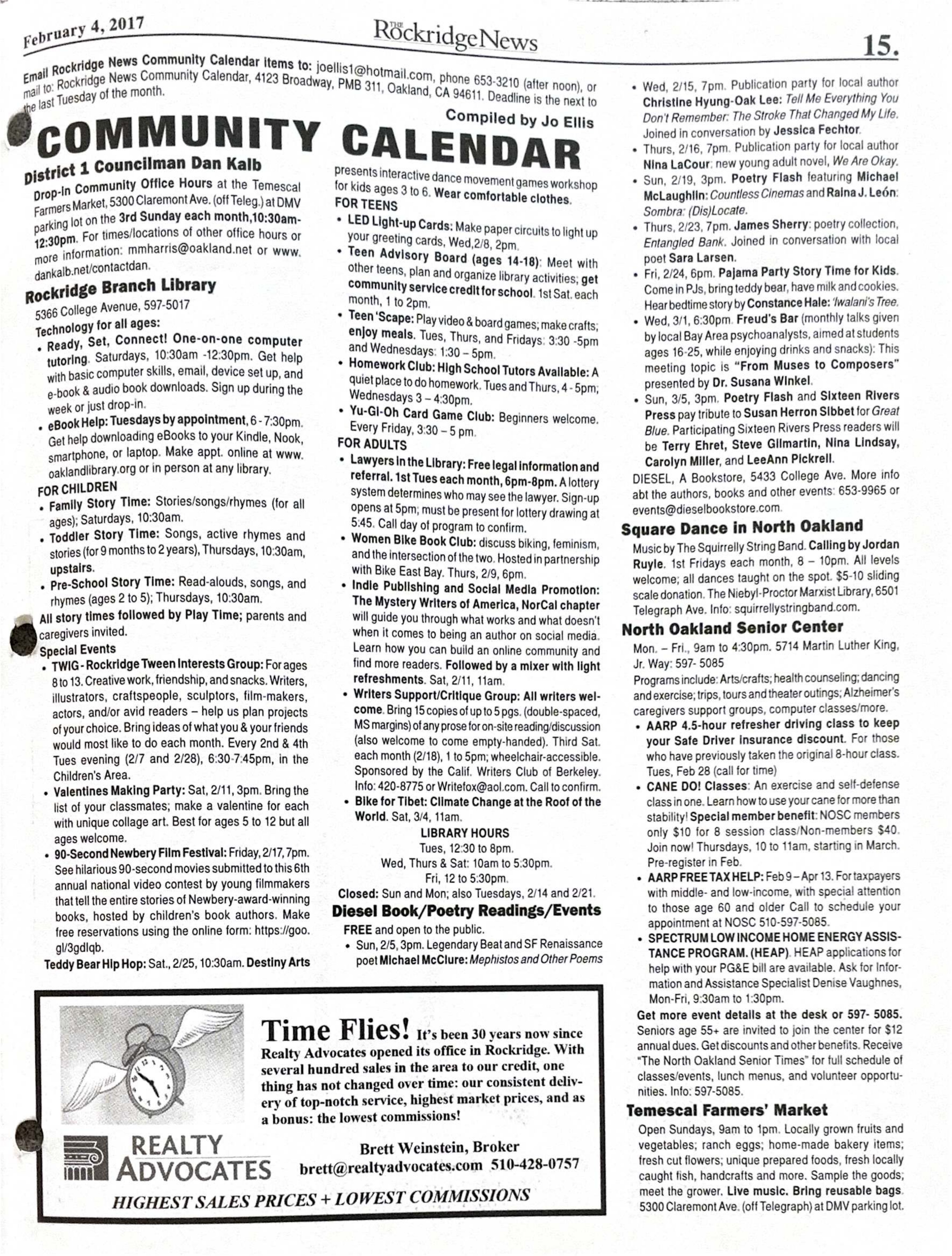 Click to zoom in The Rockridge News, February 2017, page 15