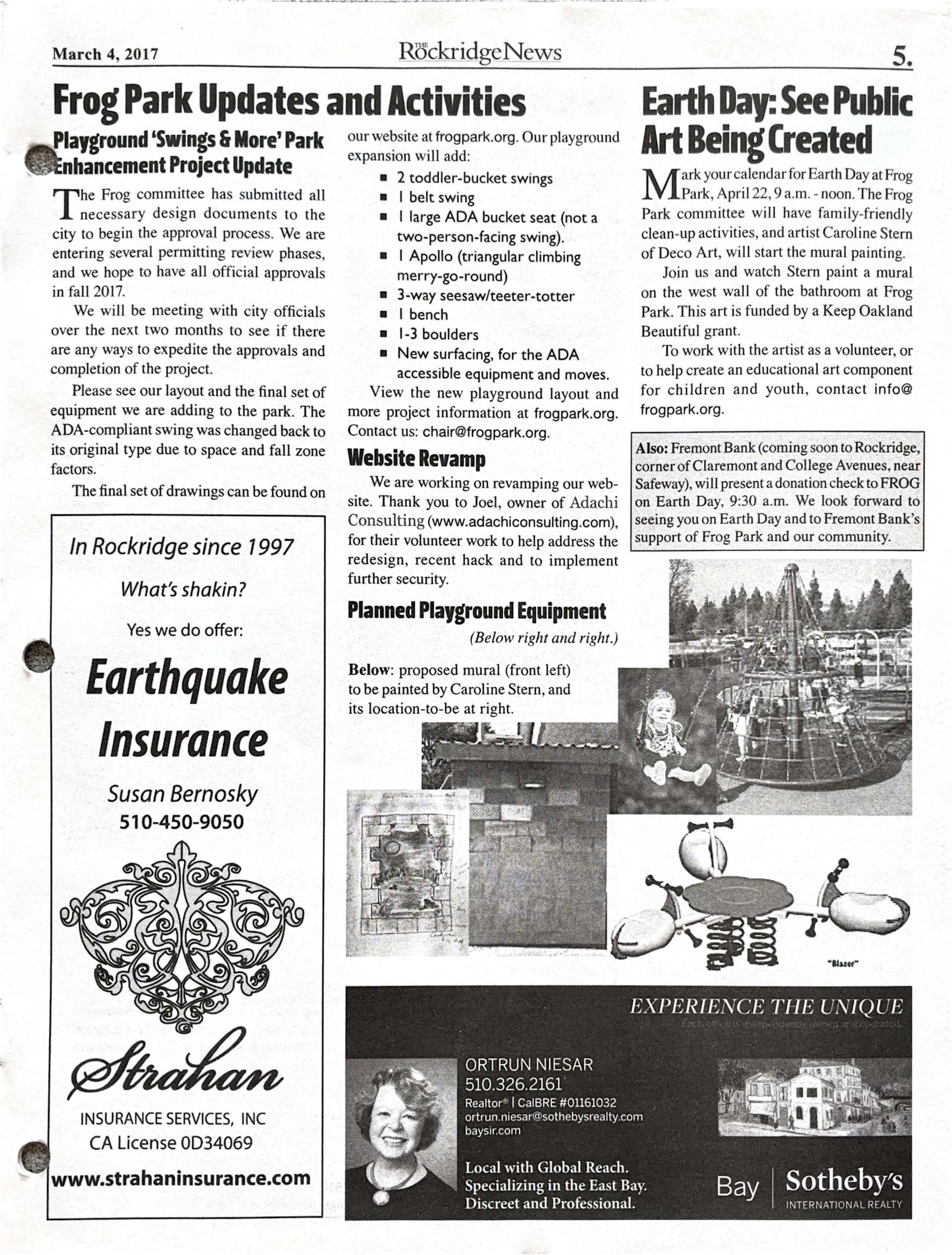 Click to zoom in The Rockridge News, April 2017, page 5