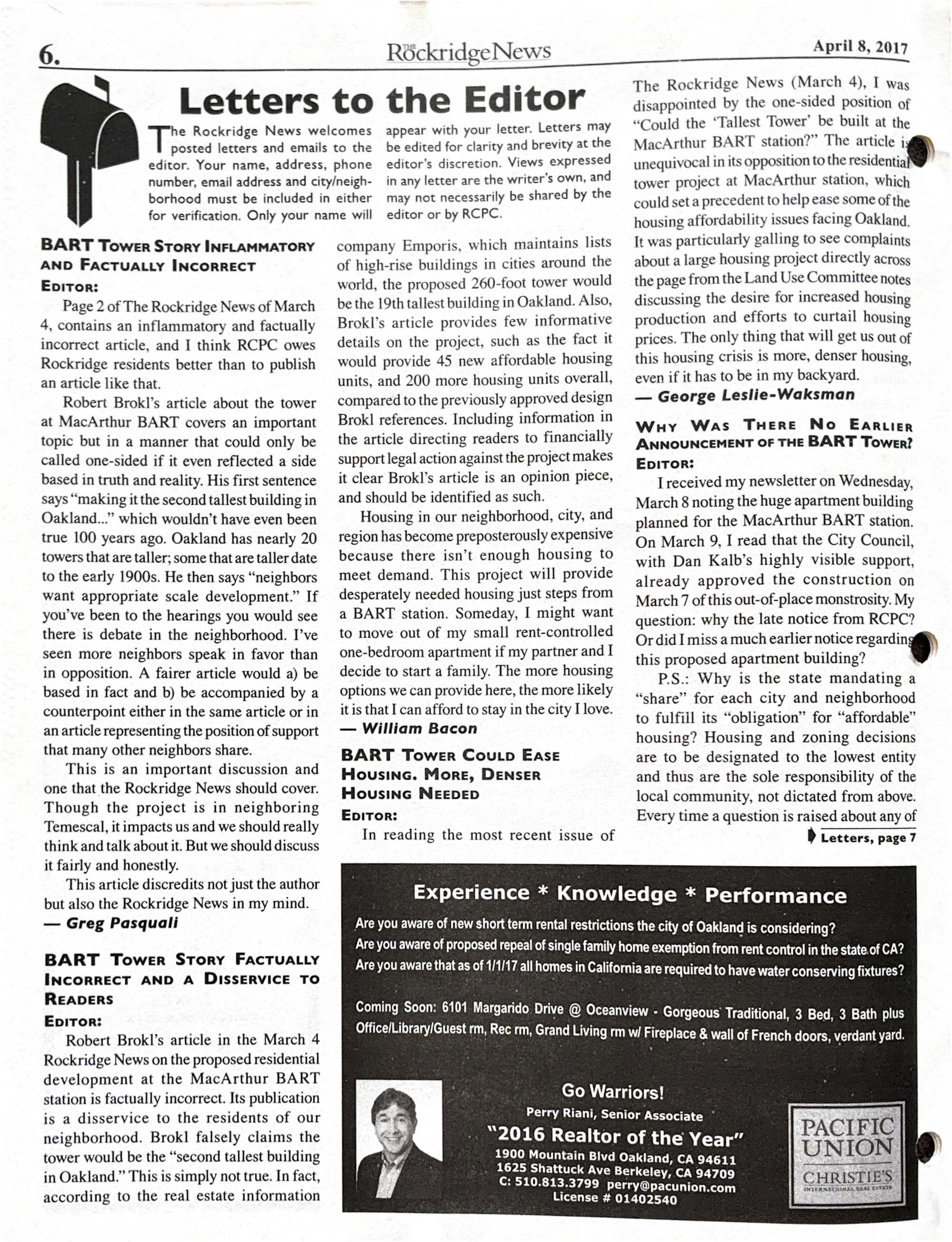 Click to zoom in The Rockridge News, April 2017, page 6