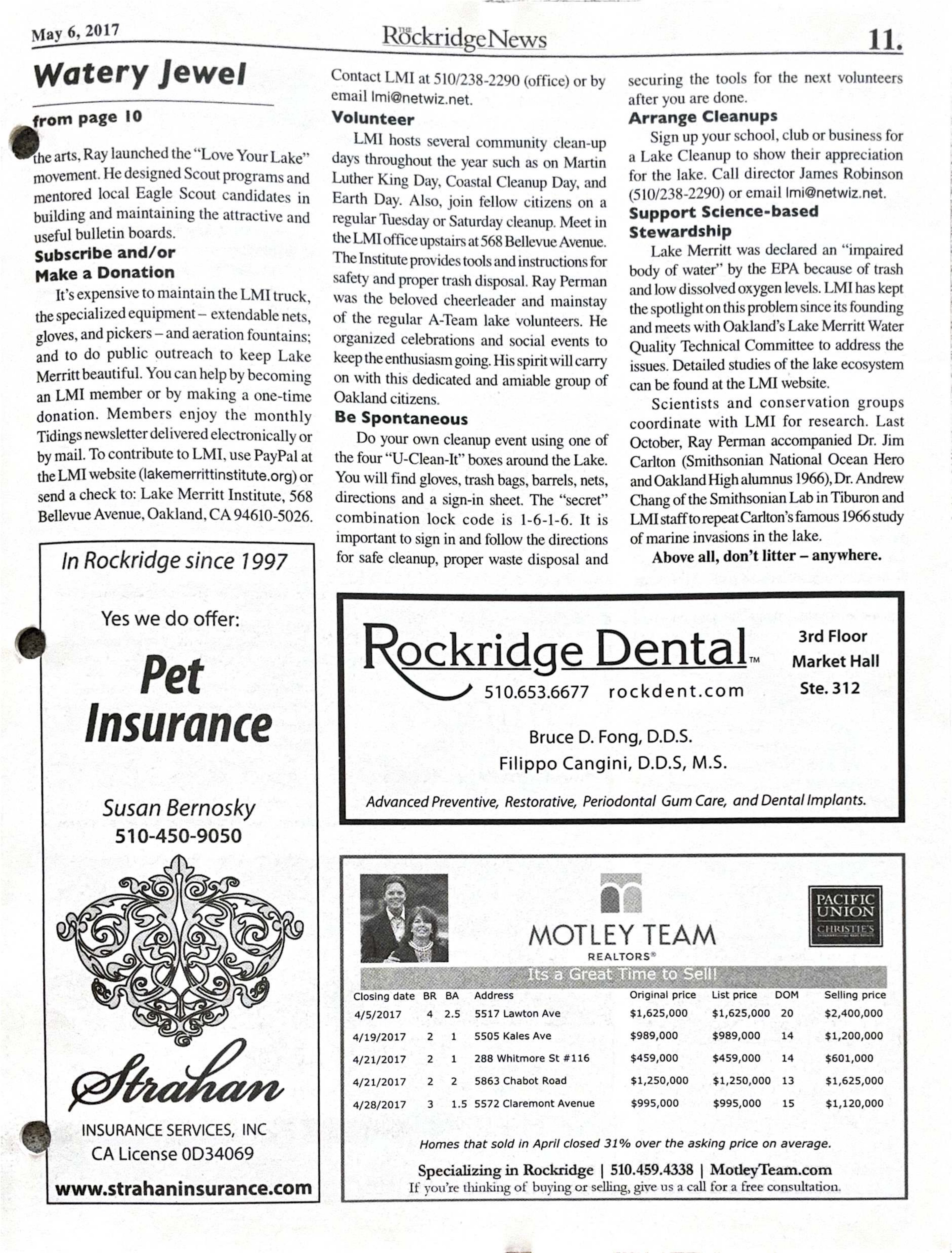 Click to zoom in The Rockridge News, May 2017, page 11