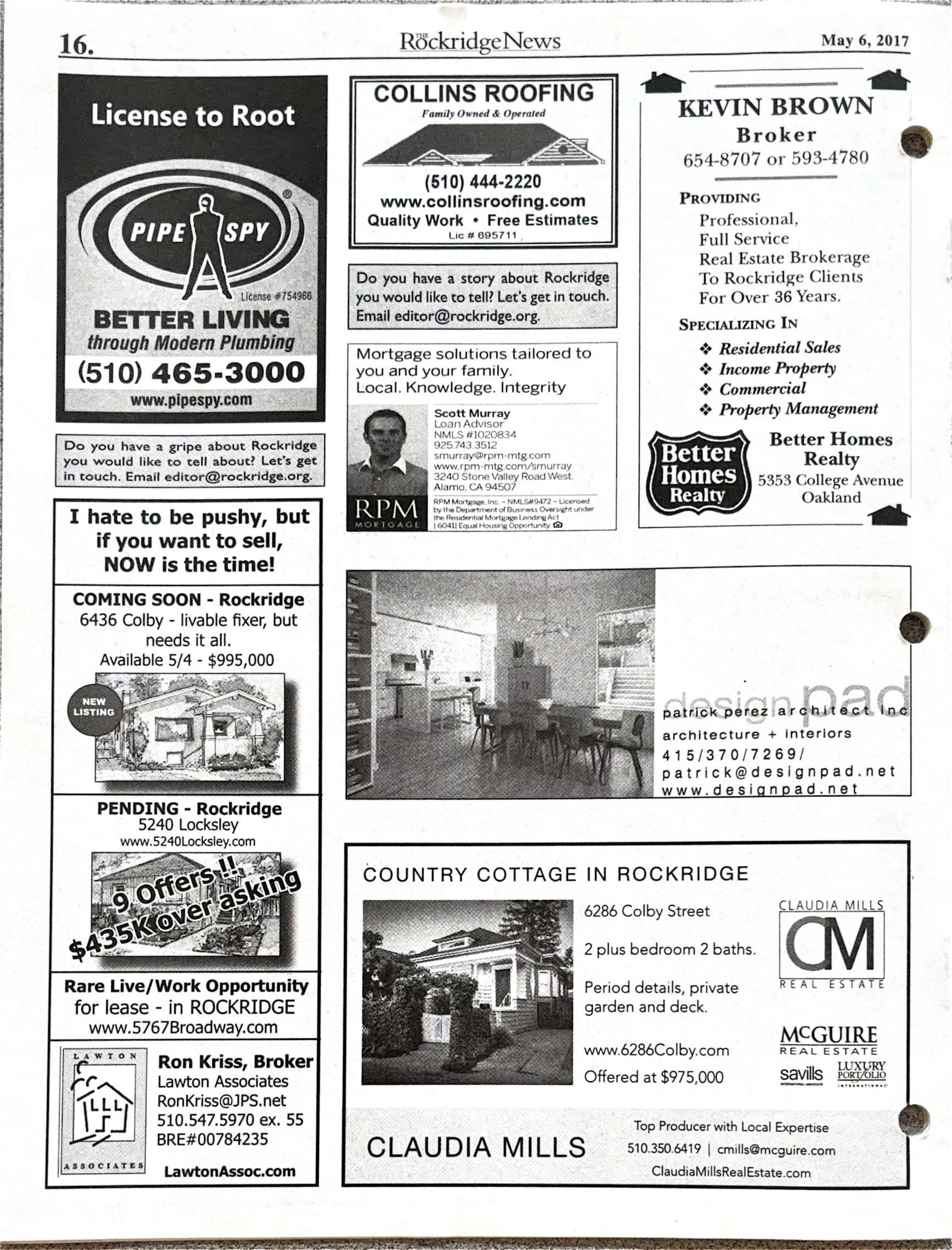 Click to zoom in The Rockridge News, May 2017, page 16
