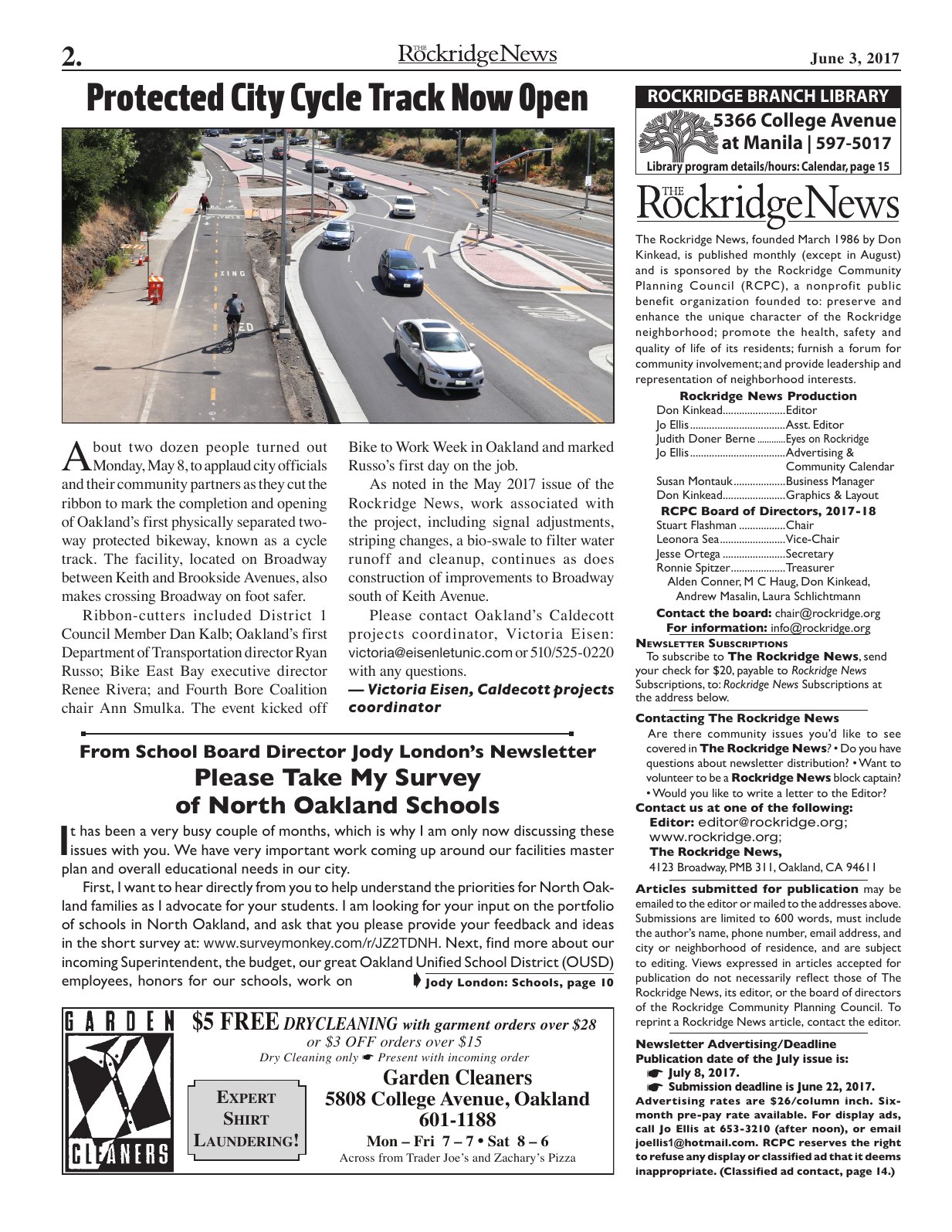Click to zoom in The Rockridge News, June 2017, page 2