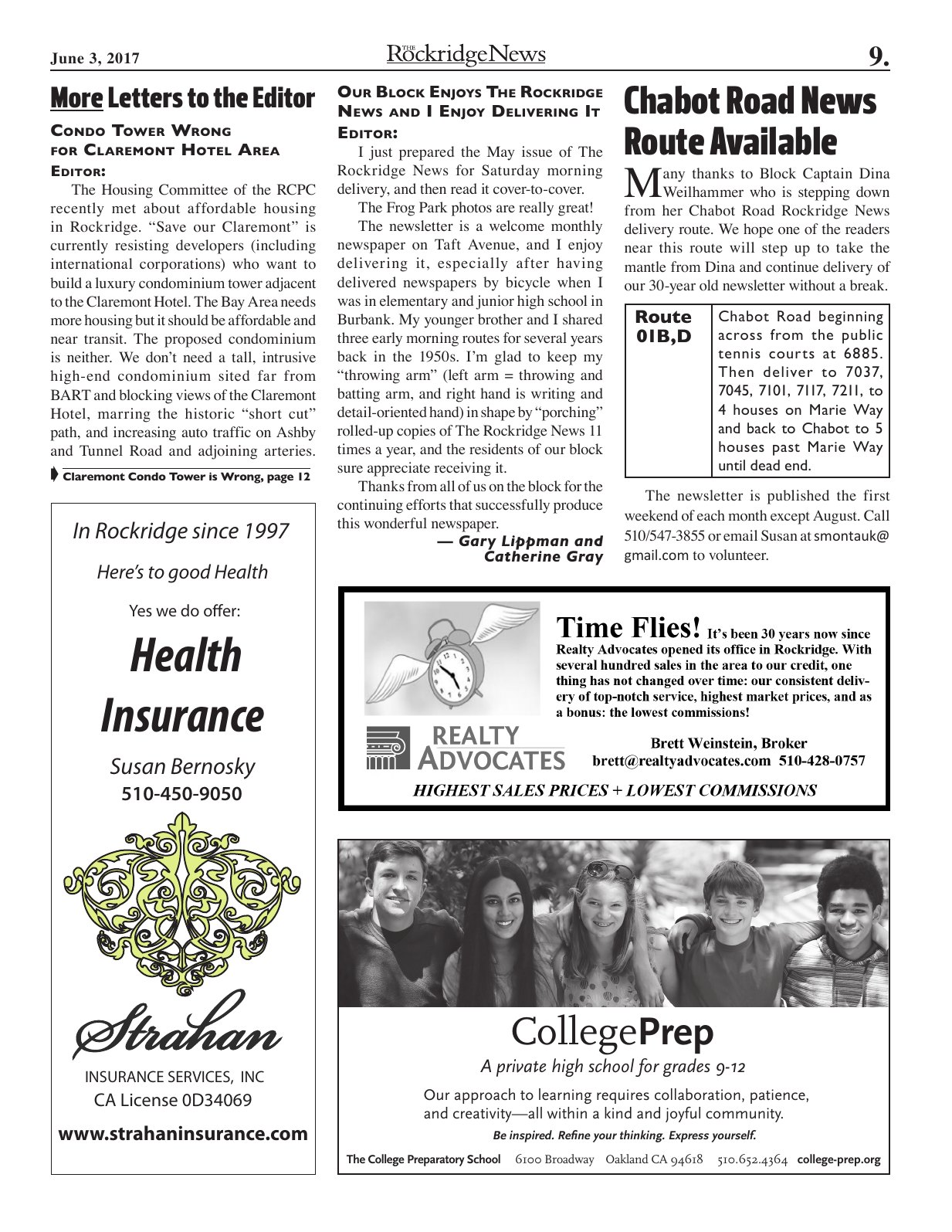 Click to zoom in The Rockridge News, June 2017, page 9