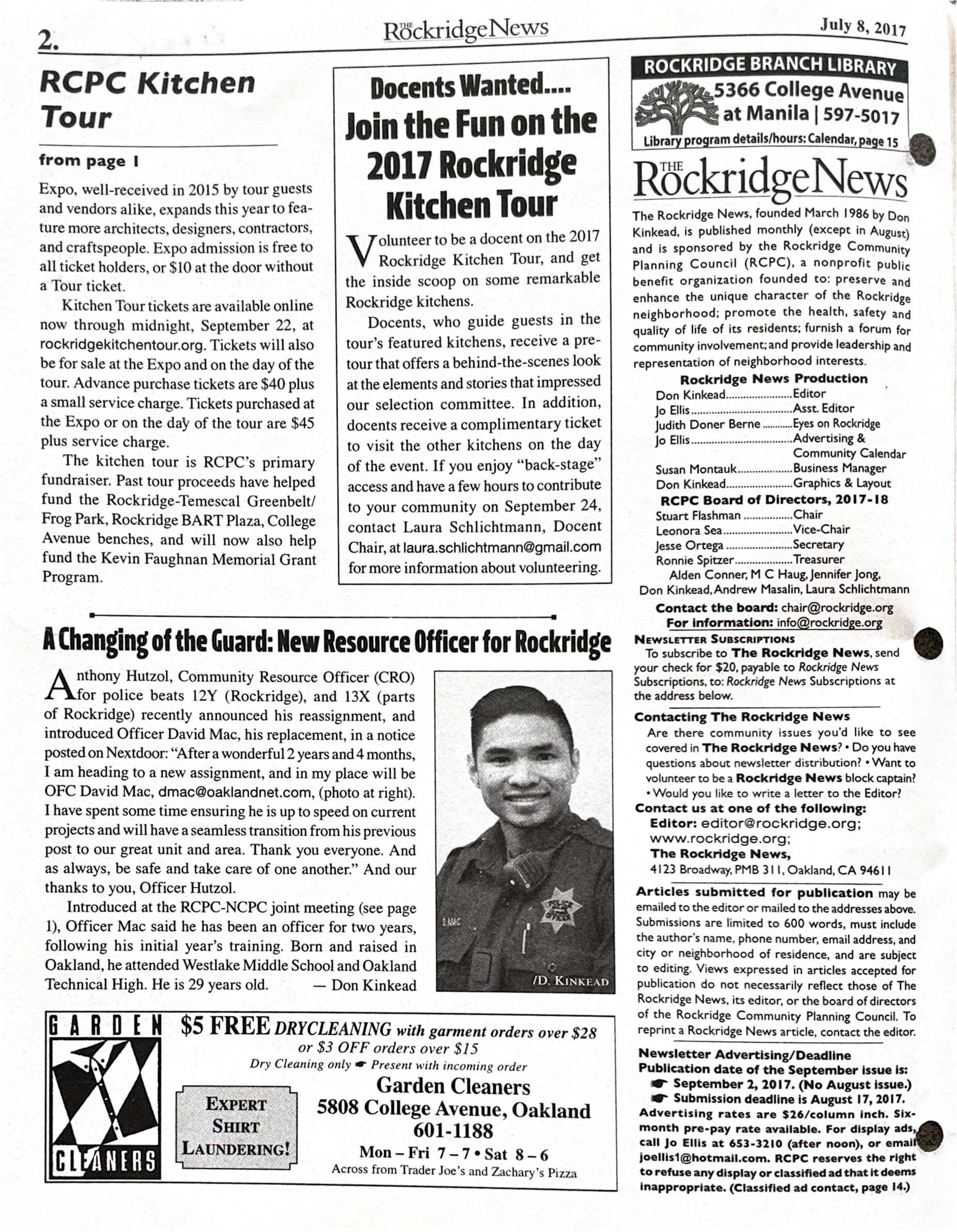 Click to zoom in The Rockridge News, July 2017, page 2