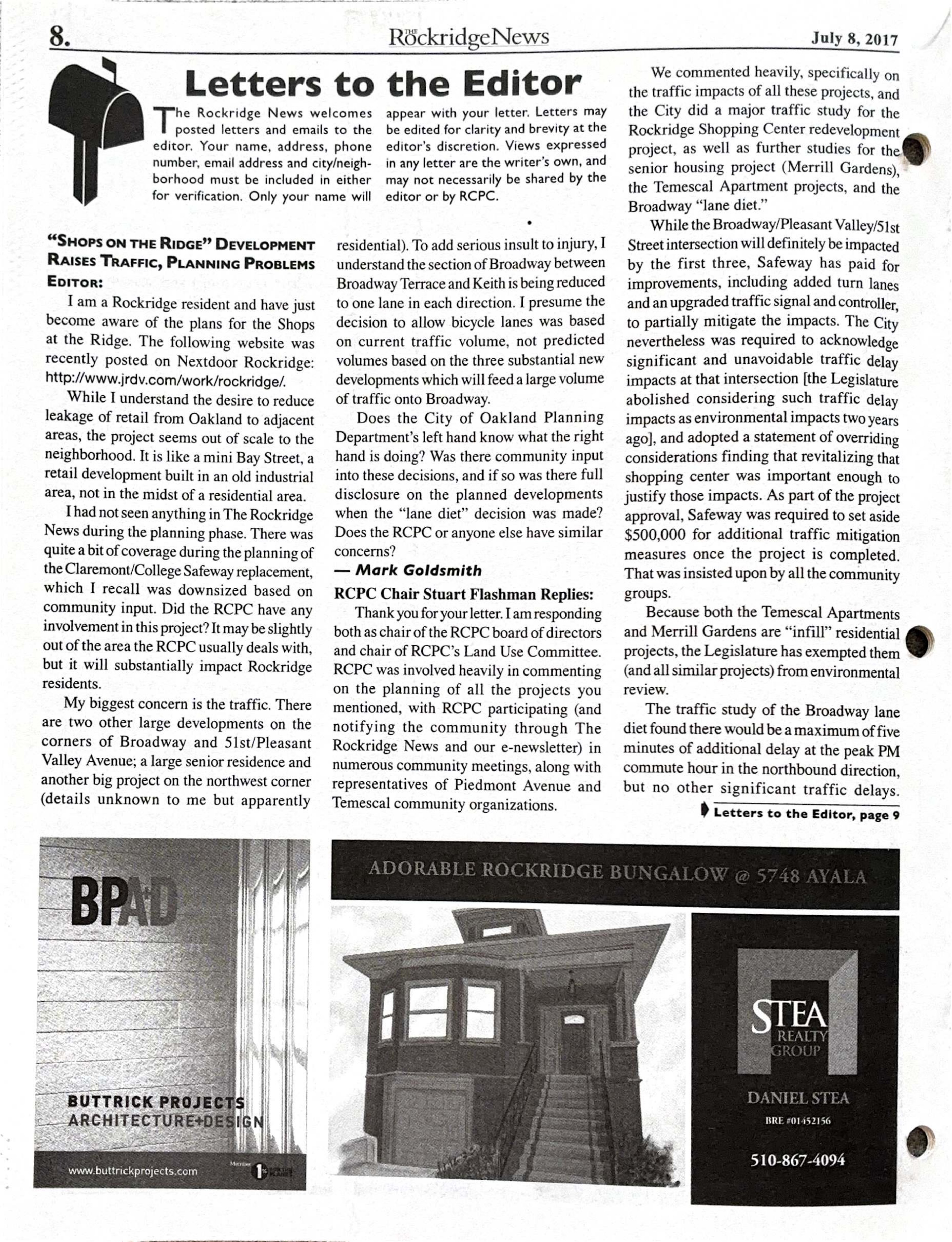 Click to zoom in The Rockridge News, July 2017, page 8