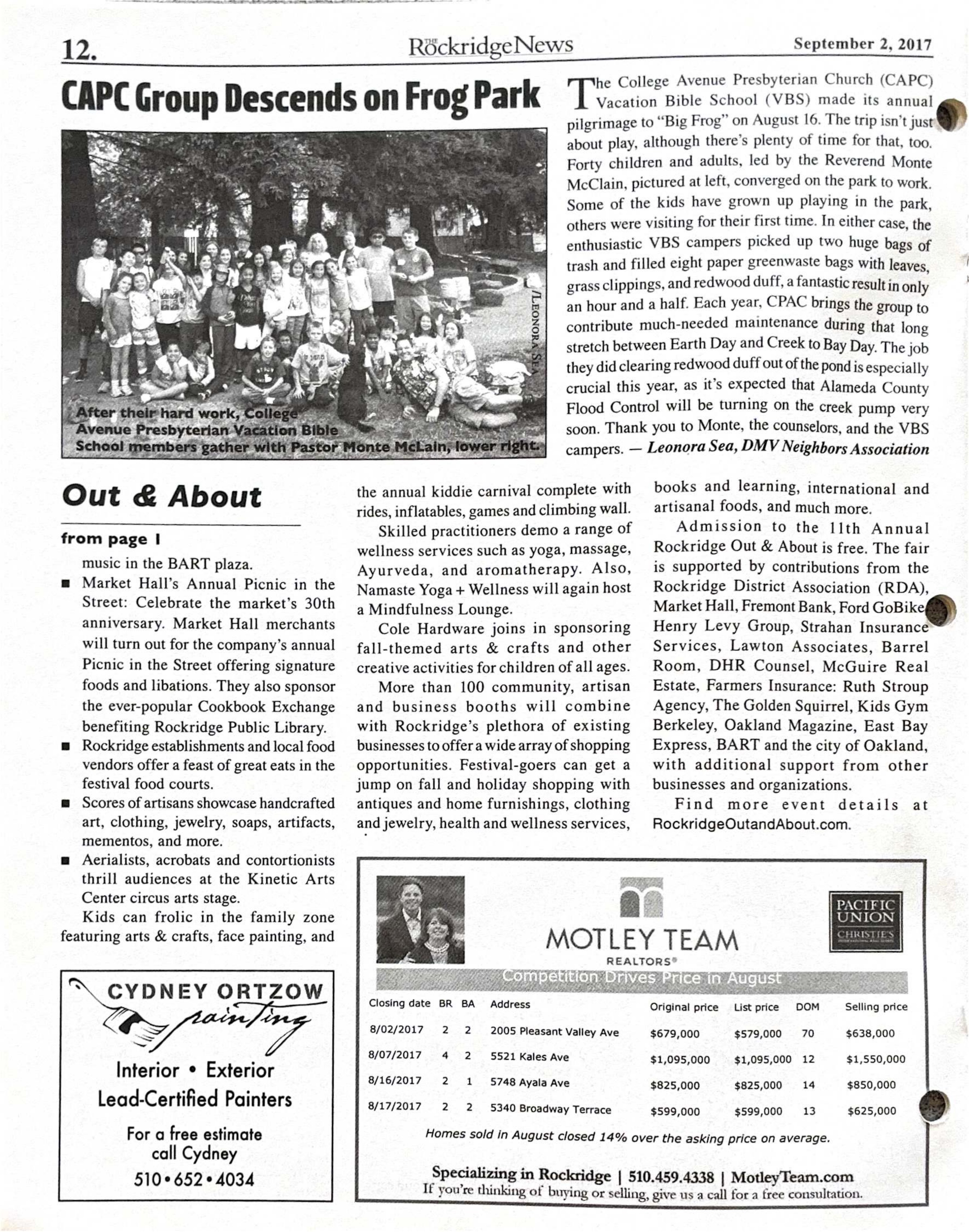 Click to zoom in The Rockridge News, September 2017, page 12