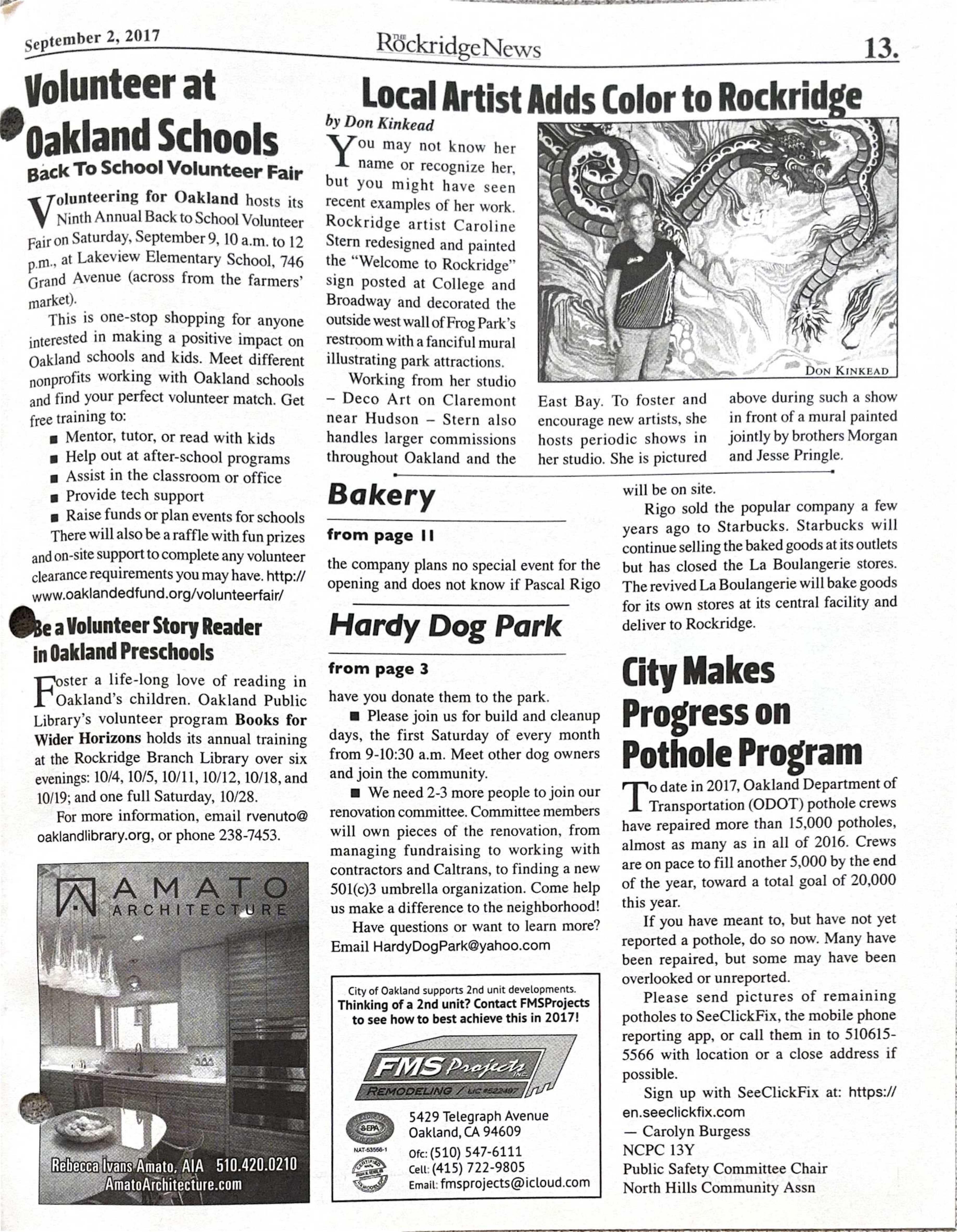 Click to zoom in The Rockridge News, September 2017, page 13